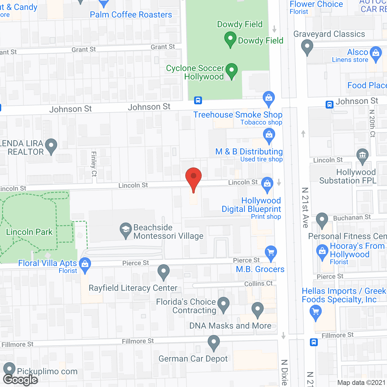 Map of the neighborhood around Lincoln Manor