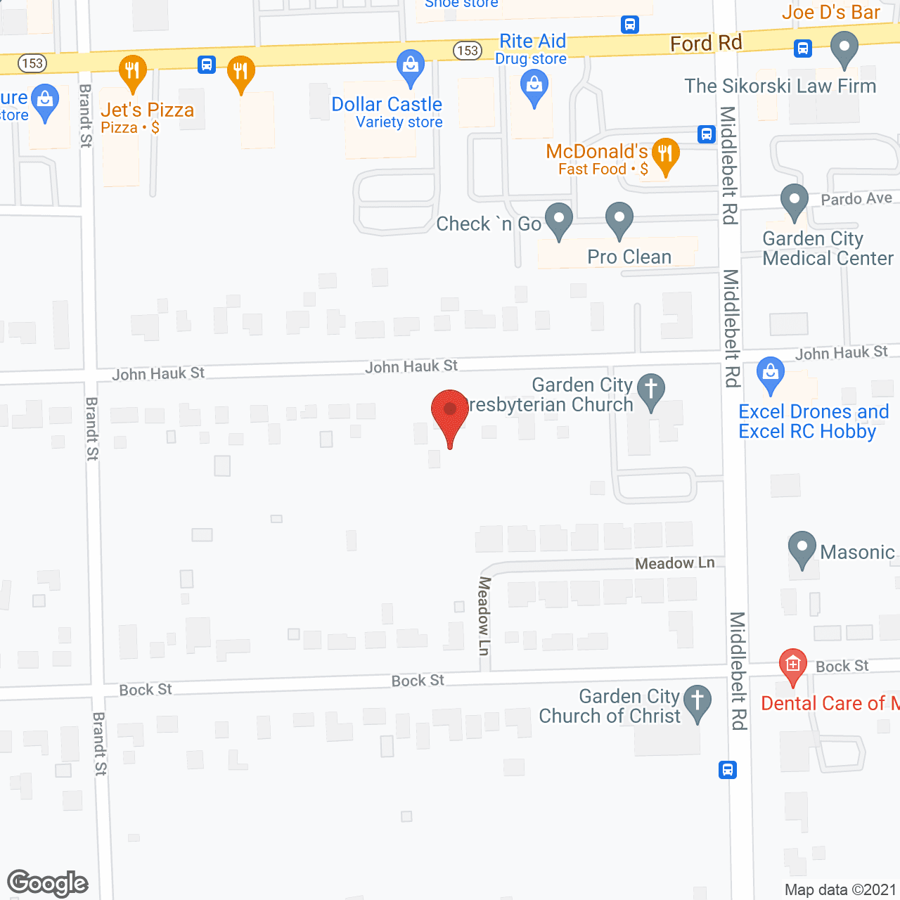 Map of the neighborhood around Blessed Assisted Living