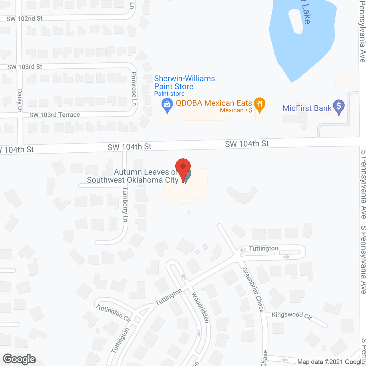 Map of the neighborhood around Jasmine Estates of Oklahoma City