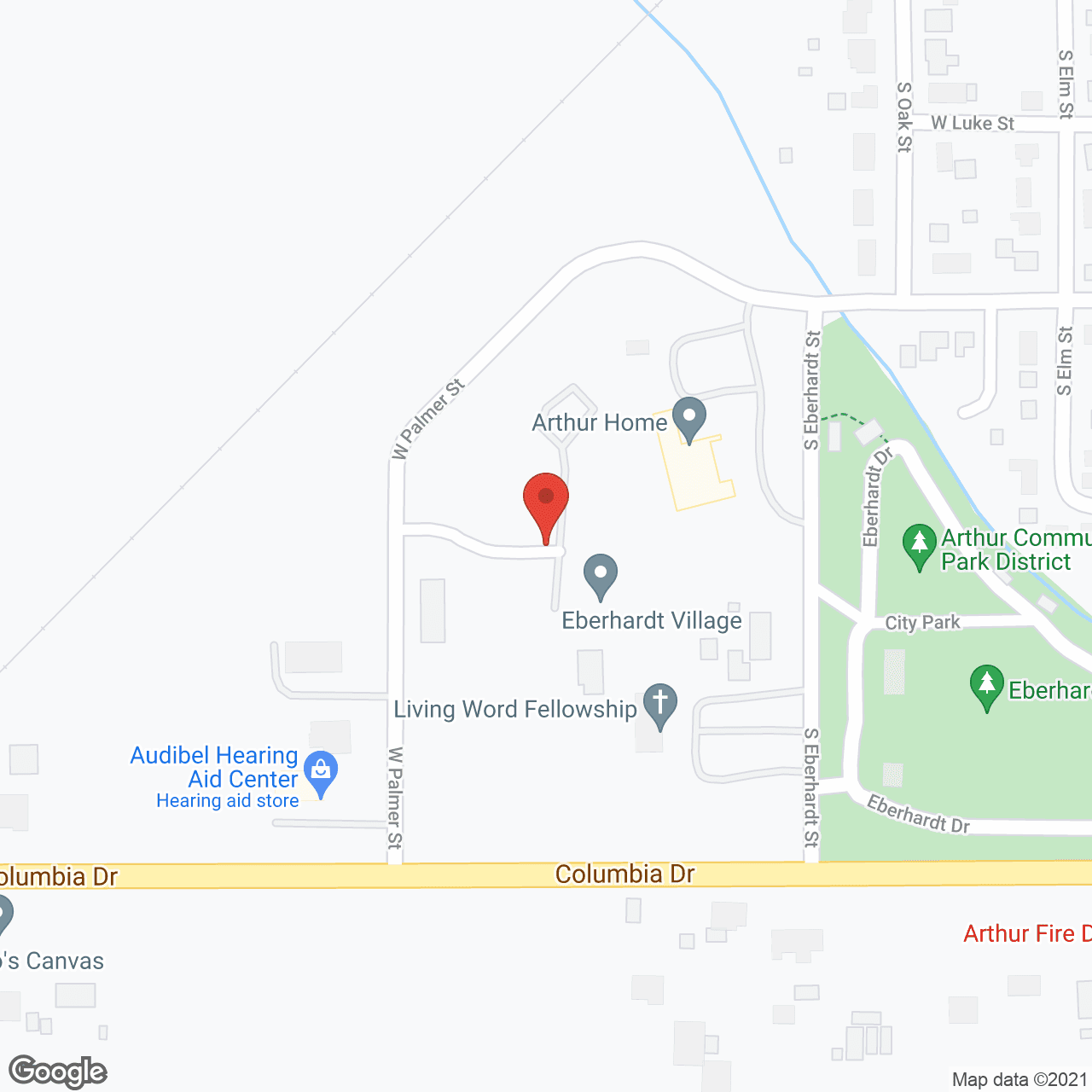 Map of the neighborhood around Eberhardt Village