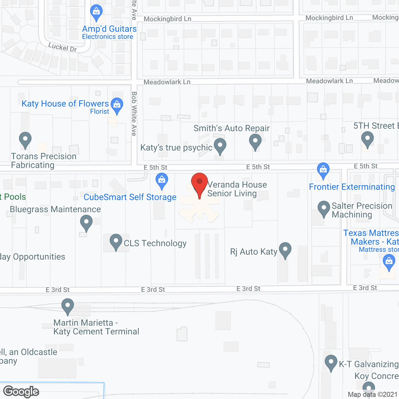 Map of the neighborhood around Veranda House Senior Living