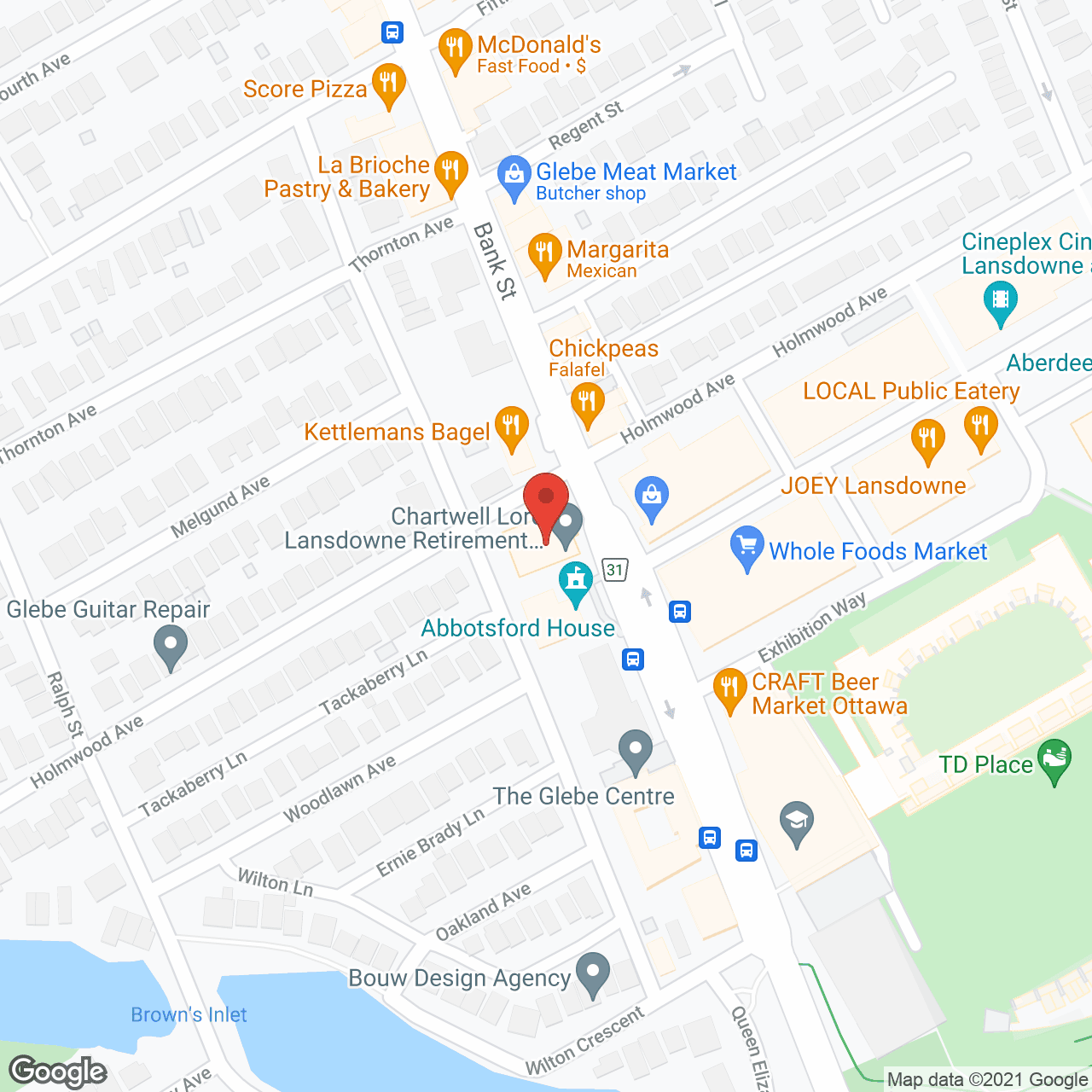 Map of the neighborhood around Lord Lansdowne