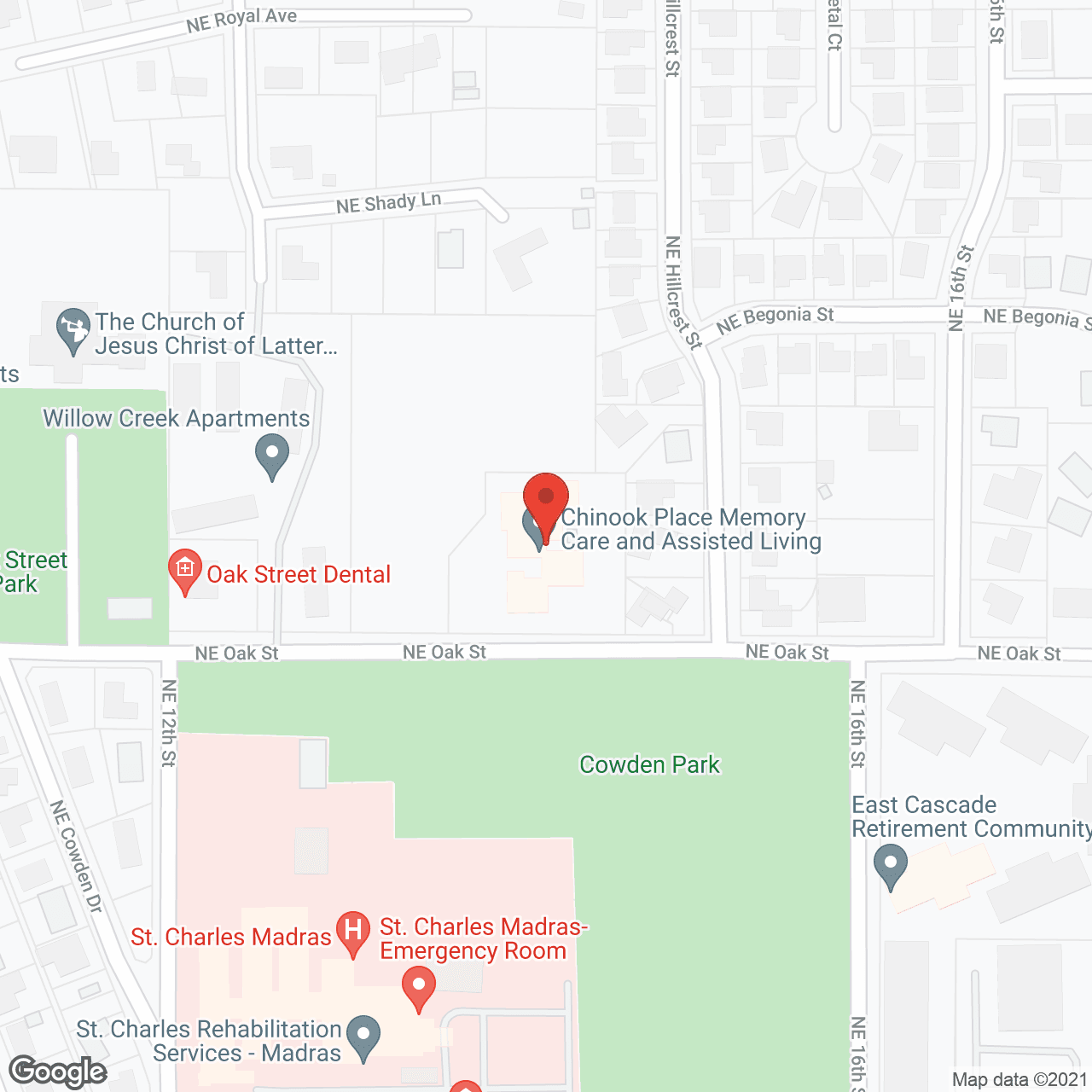 Map of the neighborhood around Chinook Place