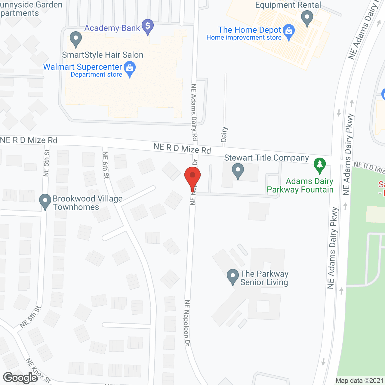 Map of the neighborhood around The Parkway Senior Living