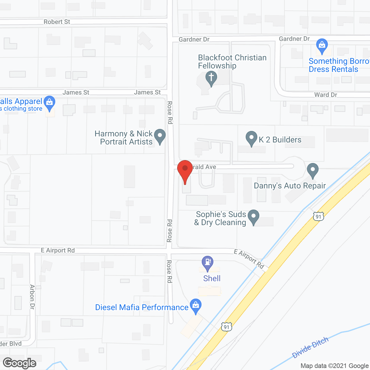 Map of the neighborhood around Gem Village