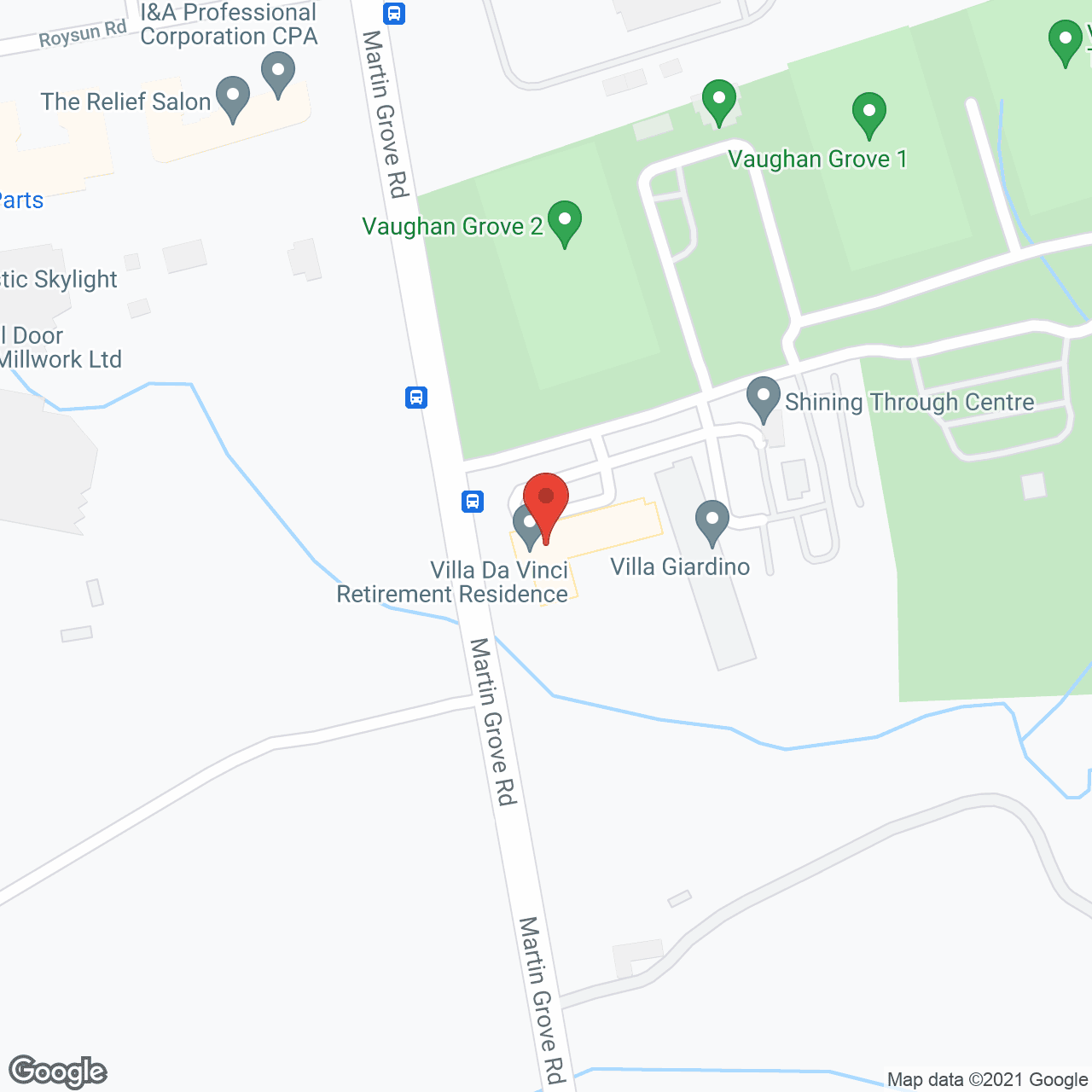 Map of the neighborhood around Villa Da Vinci Retirement Residence