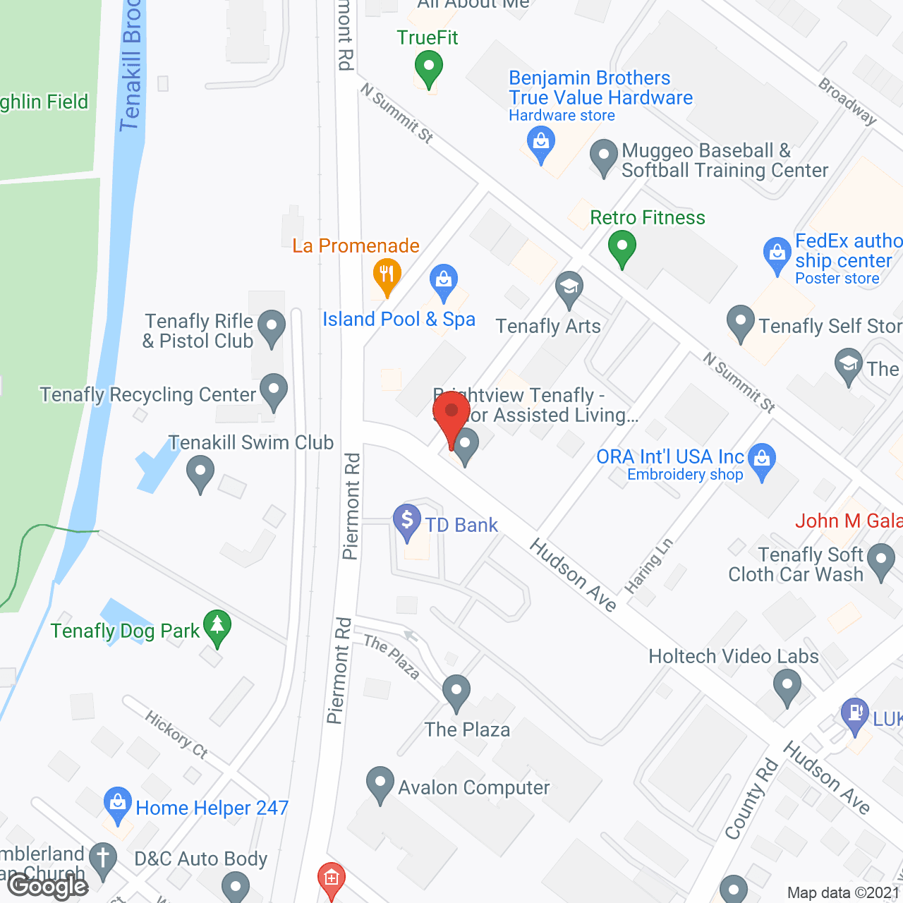 Map of the neighborhood around Brightview Tenafly