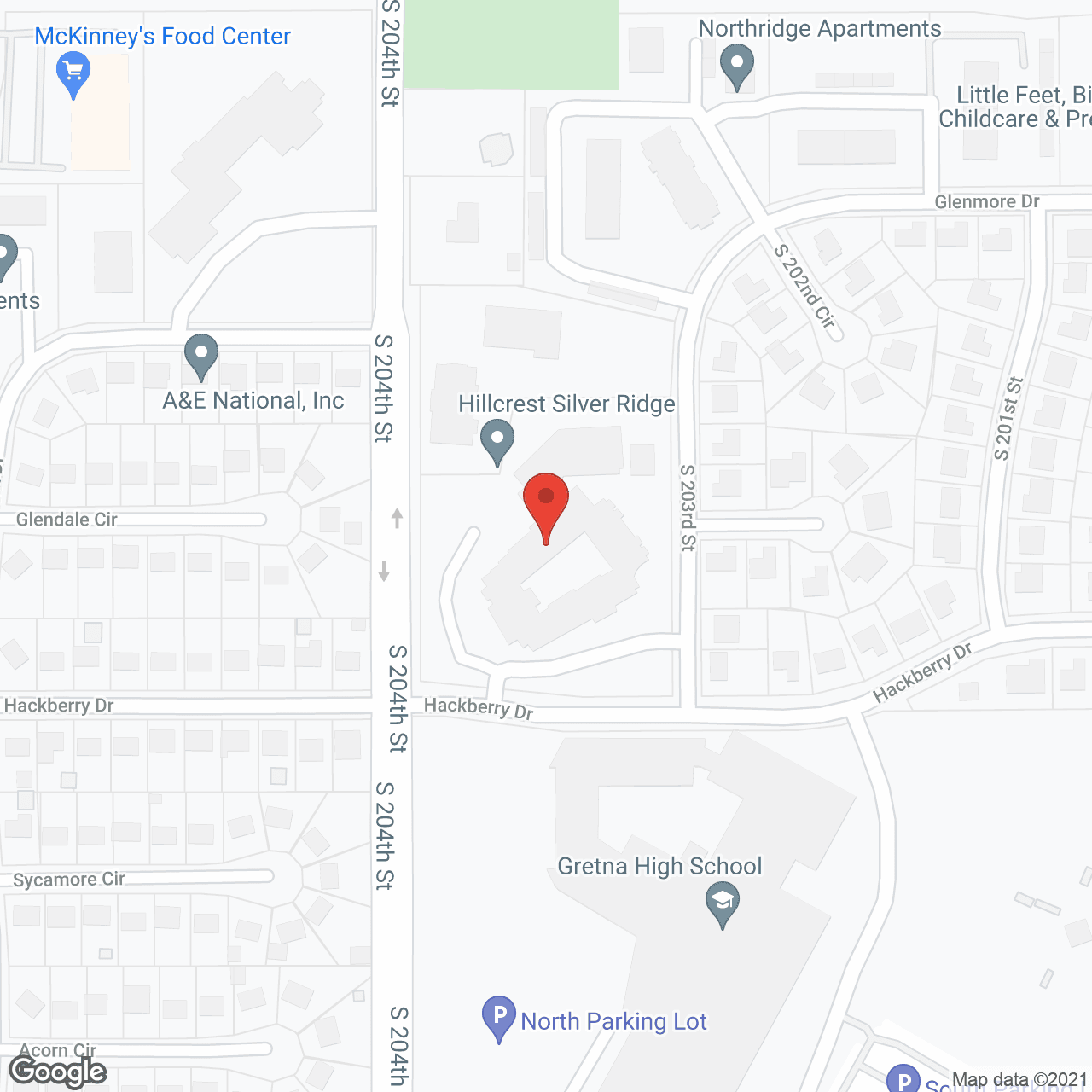 Map of the neighborhood around Silver Ridge Assisted Living Gretna