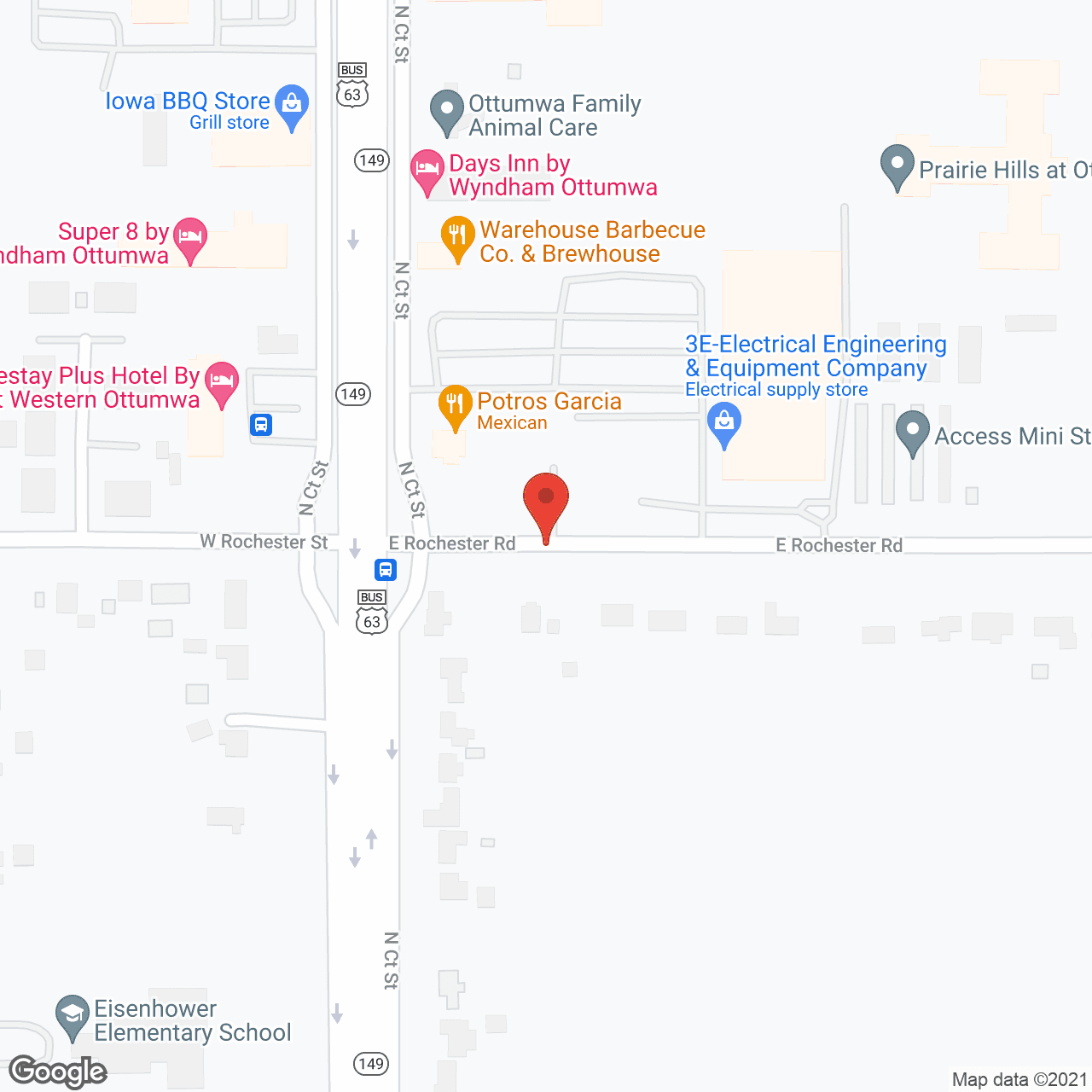 Map of the neighborhood around River Valley Place of Ottumwa