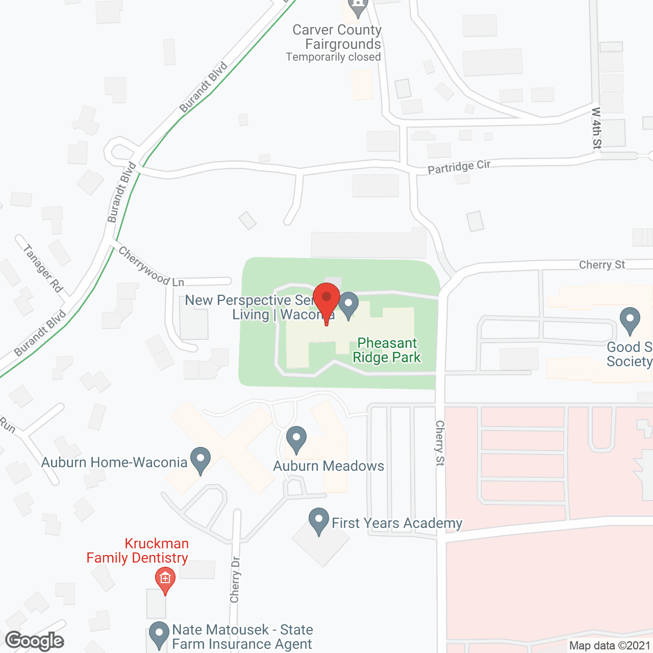 Map of the neighborhood around New Perspective Waconia
