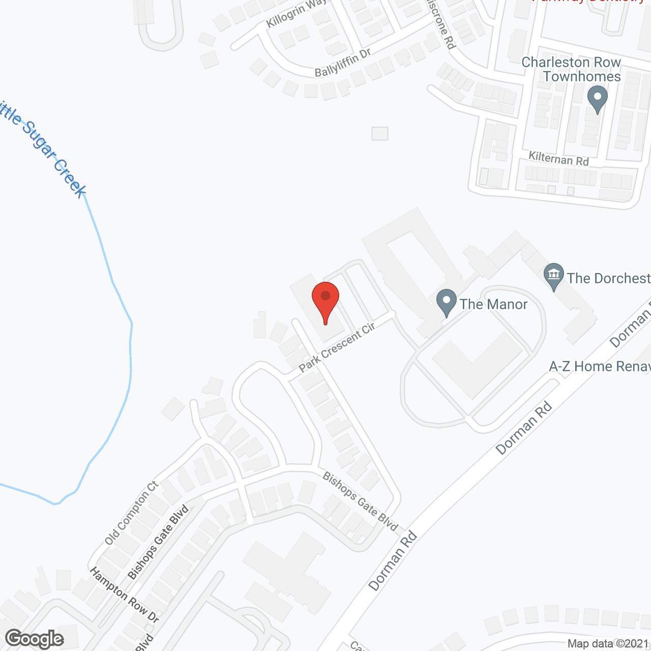 Map of the neighborhood around The Manor