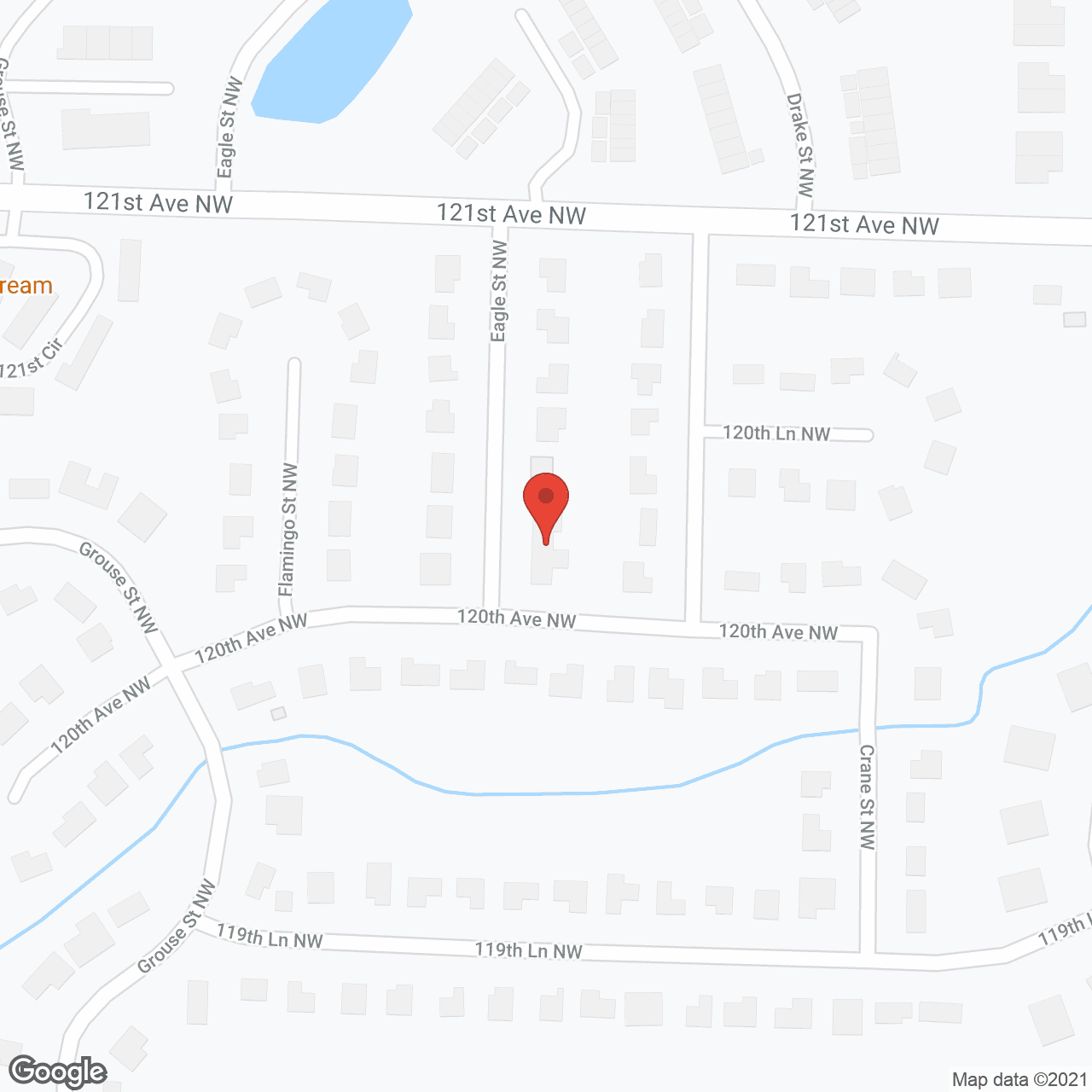 Map of the neighborhood around Eagle Street Catered Living