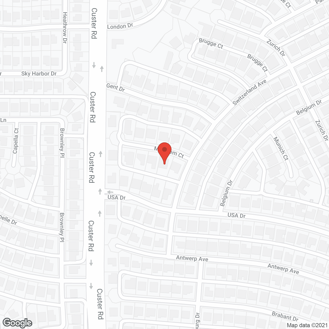 Map of the neighborhood around Silver Leaf Assisted Living at Merksem Court