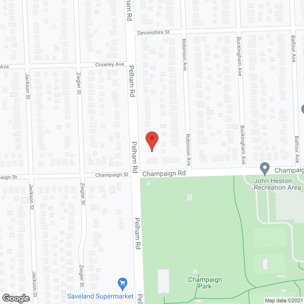 Map of the neighborhood around Allen Park Community Living Center