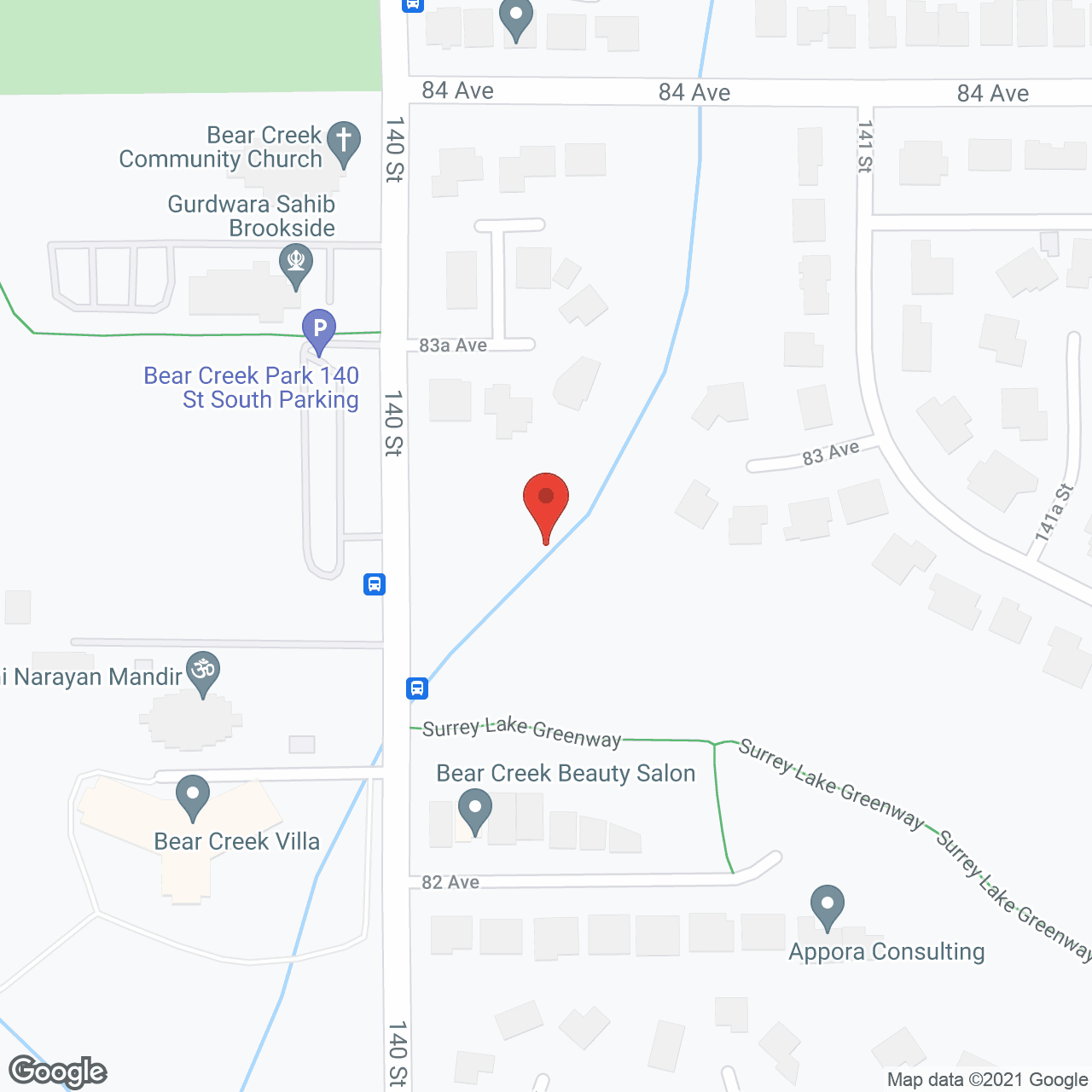 Map of the neighborhood around Bear Creek Villa