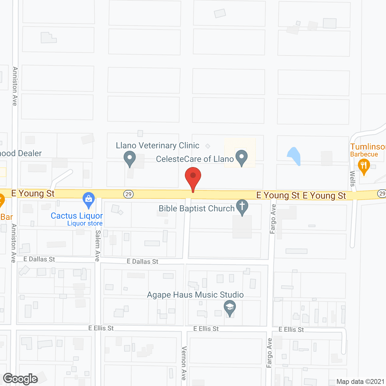 Map of the neighborhood around Celeste Care of Llano
