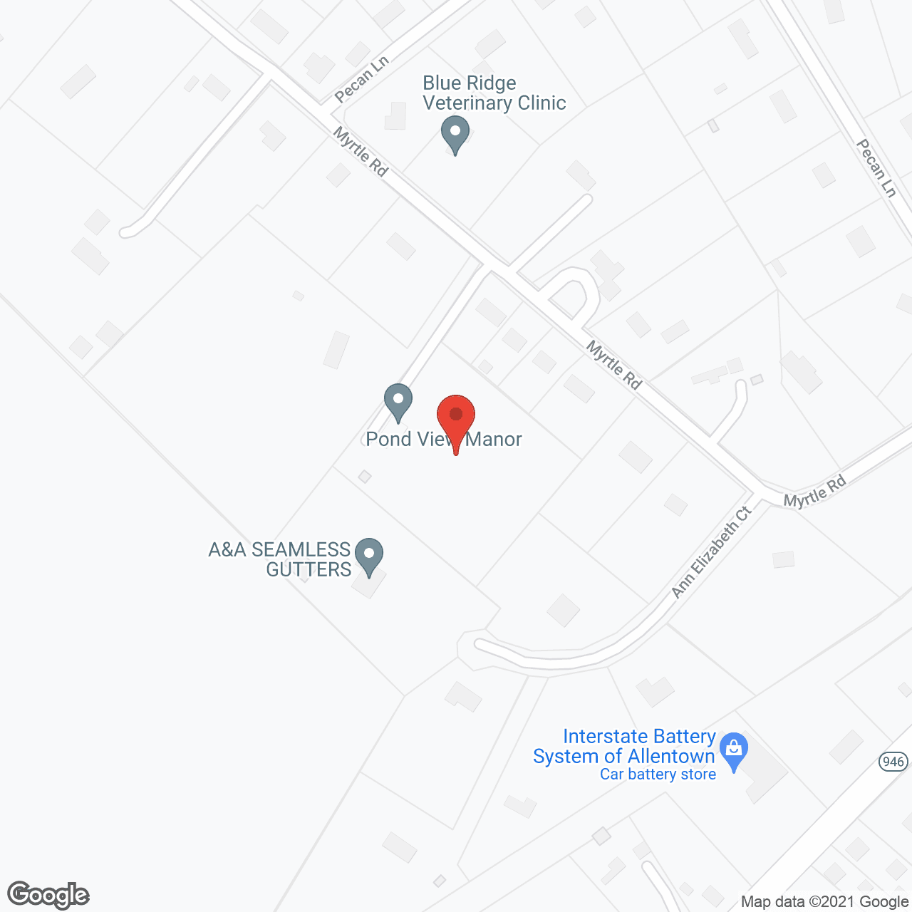 Map of the neighborhood around Pond View Manor Personal Care Home