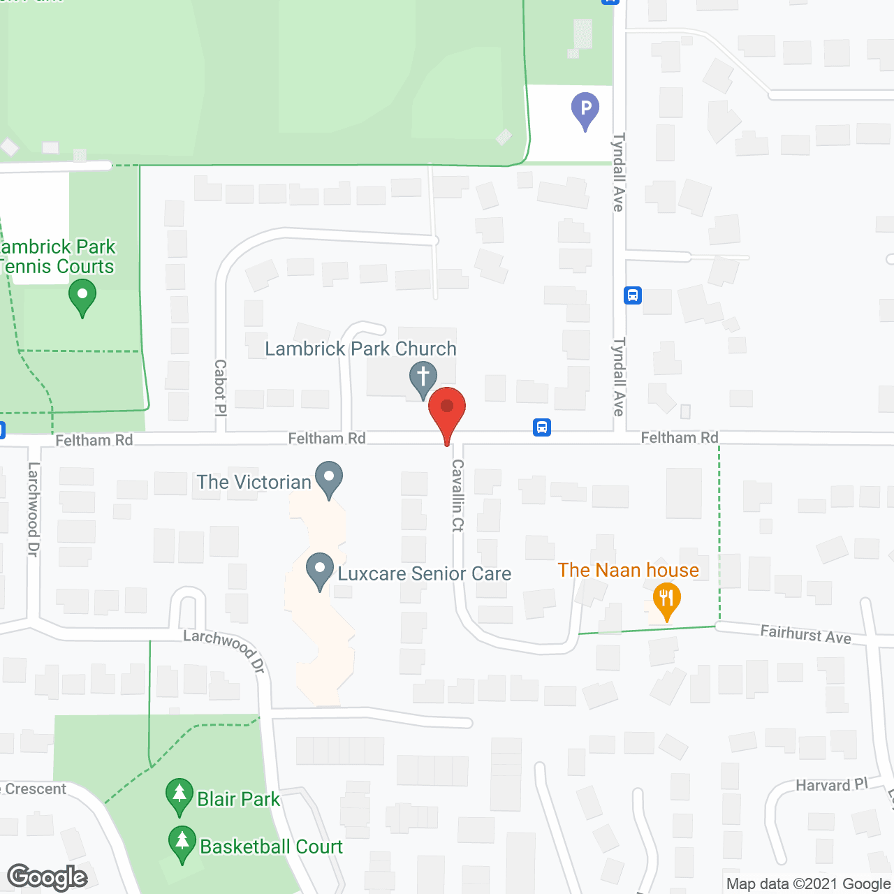 Map of the neighborhood around Victorian