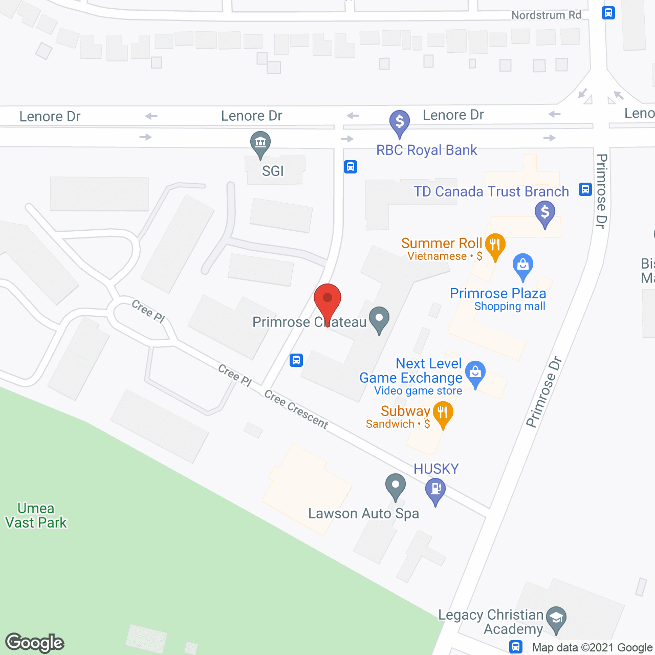 Map of the neighborhood around Primrose Chateau