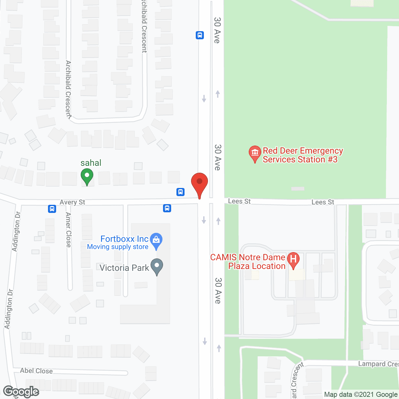 Map of the neighborhood around Victoria Park