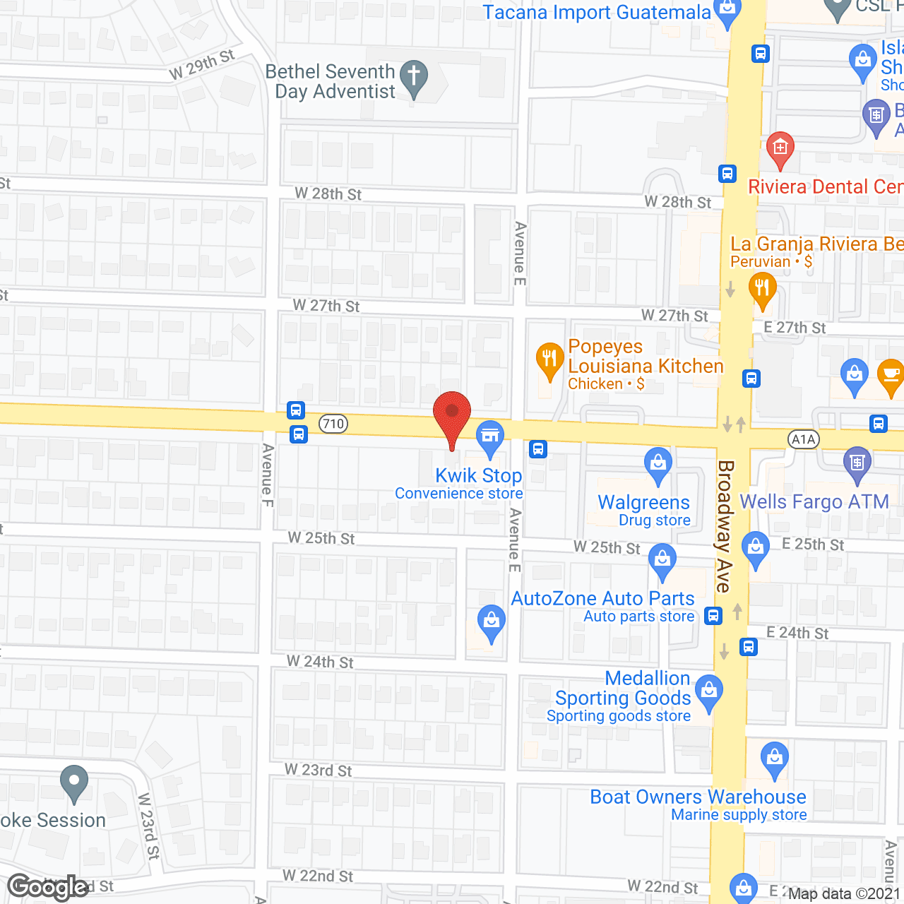 Map of the neighborhood around HB Anderson Home ALF
