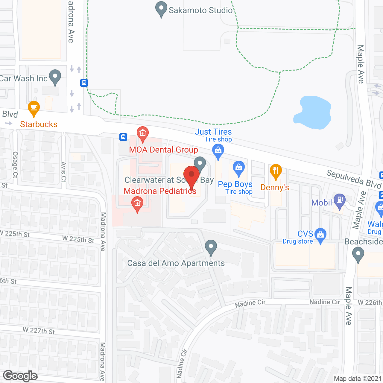 Map of the neighborhood around Clearwater at South Bay