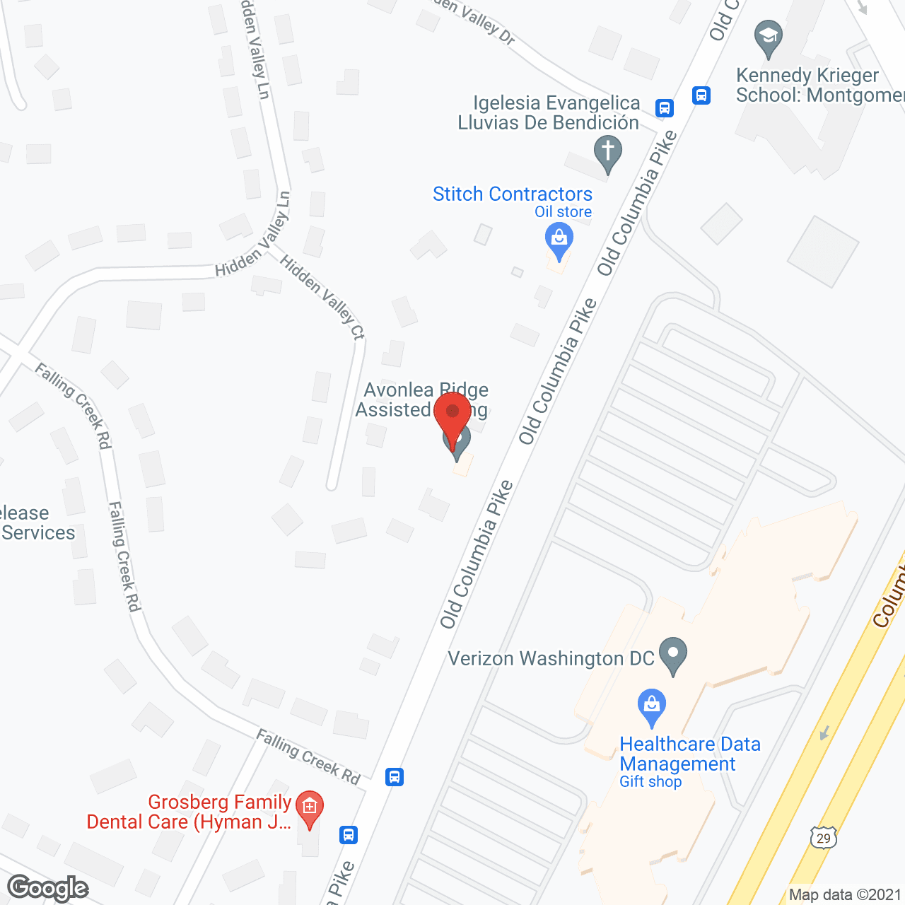 Map of the neighborhood around Avonlea Ridge Assisted Living