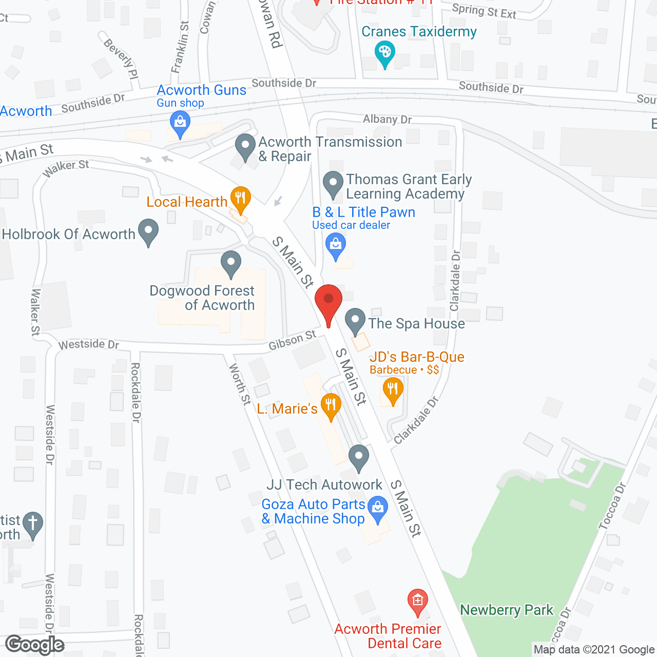 Map of the neighborhood around Dogwood Forest of Acworth