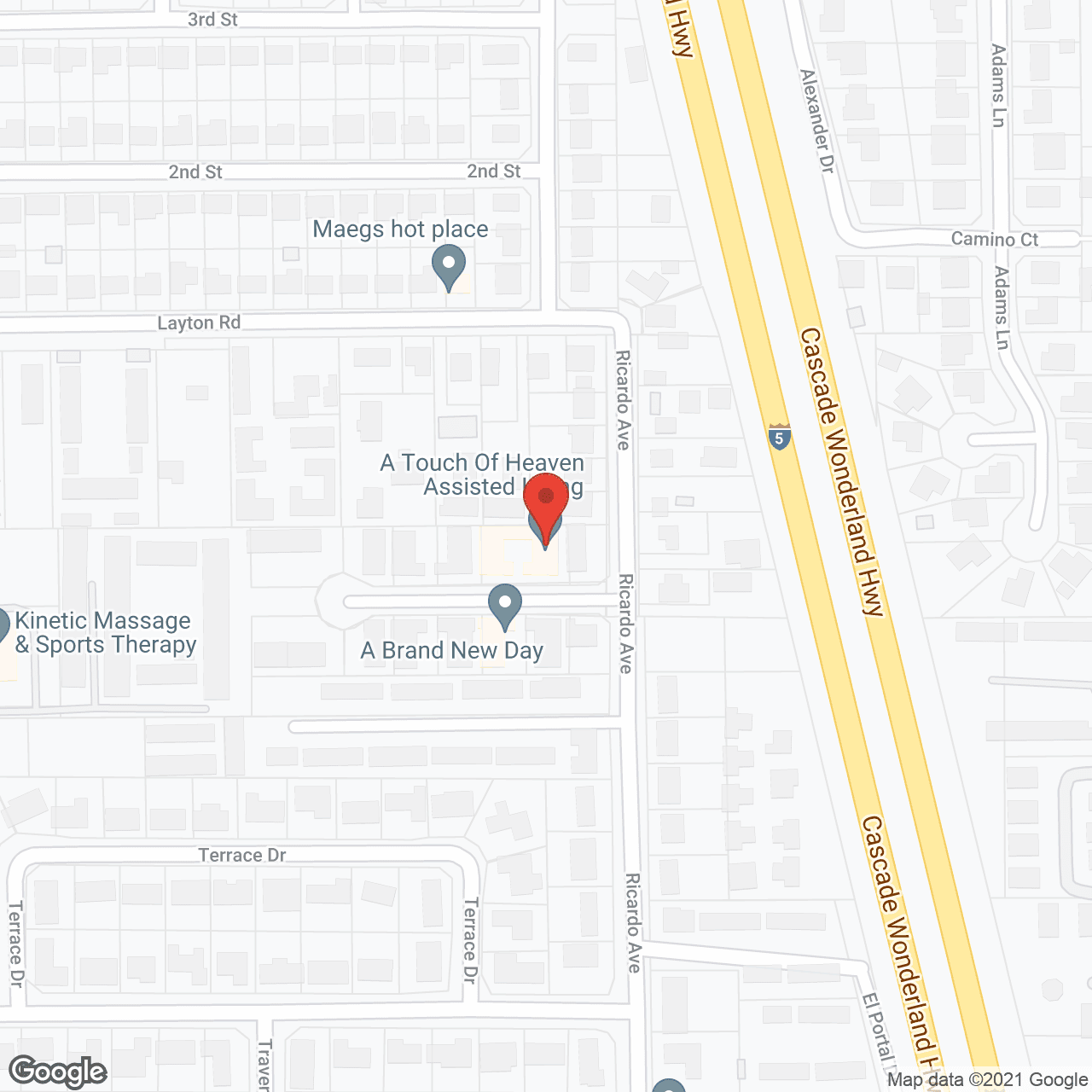Map of the neighborhood around A Touch of Heaven