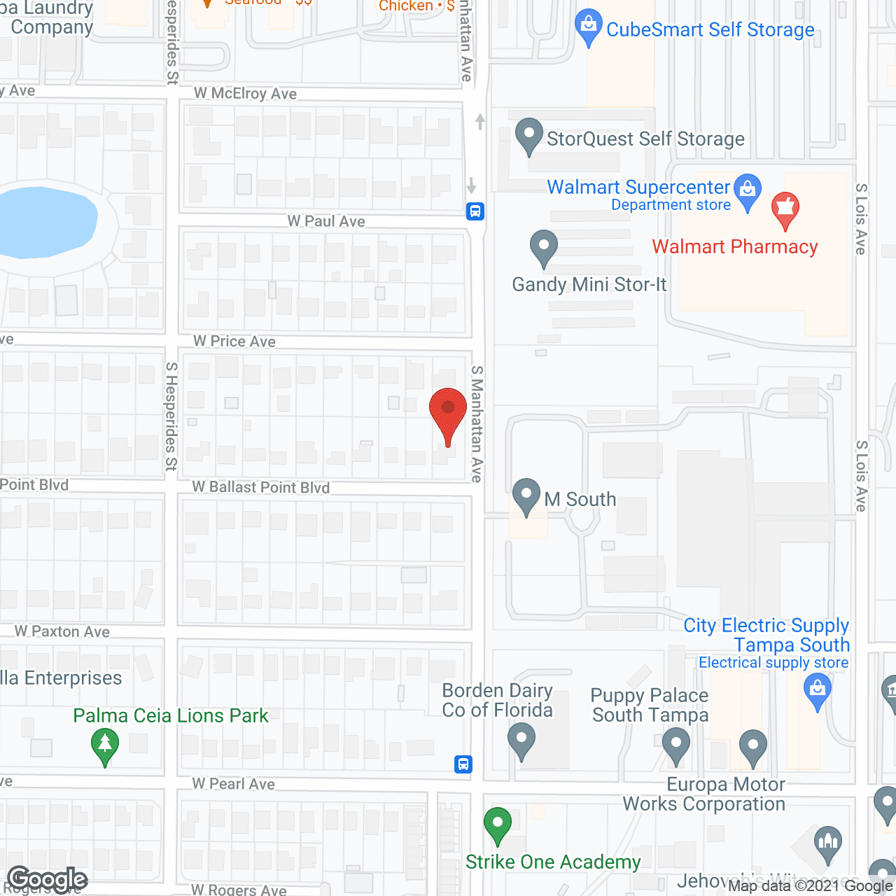 Map of the neighborhood around Consuelo's Assisted Living Facility