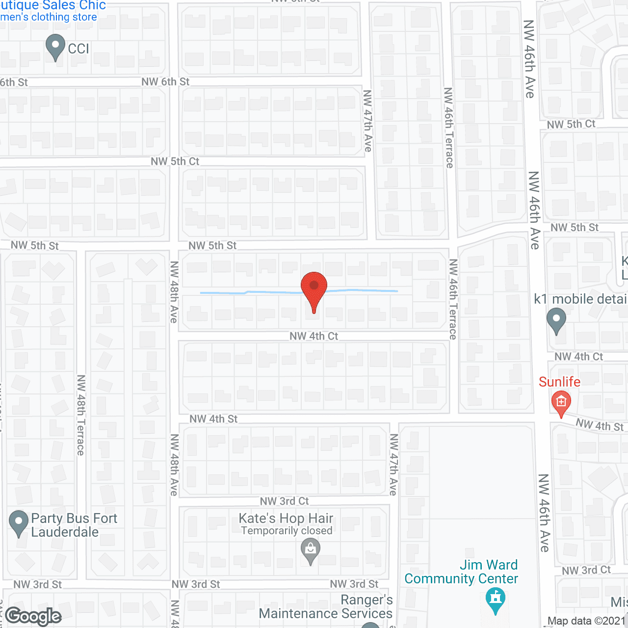Map of the neighborhood around Plantation Senior Living