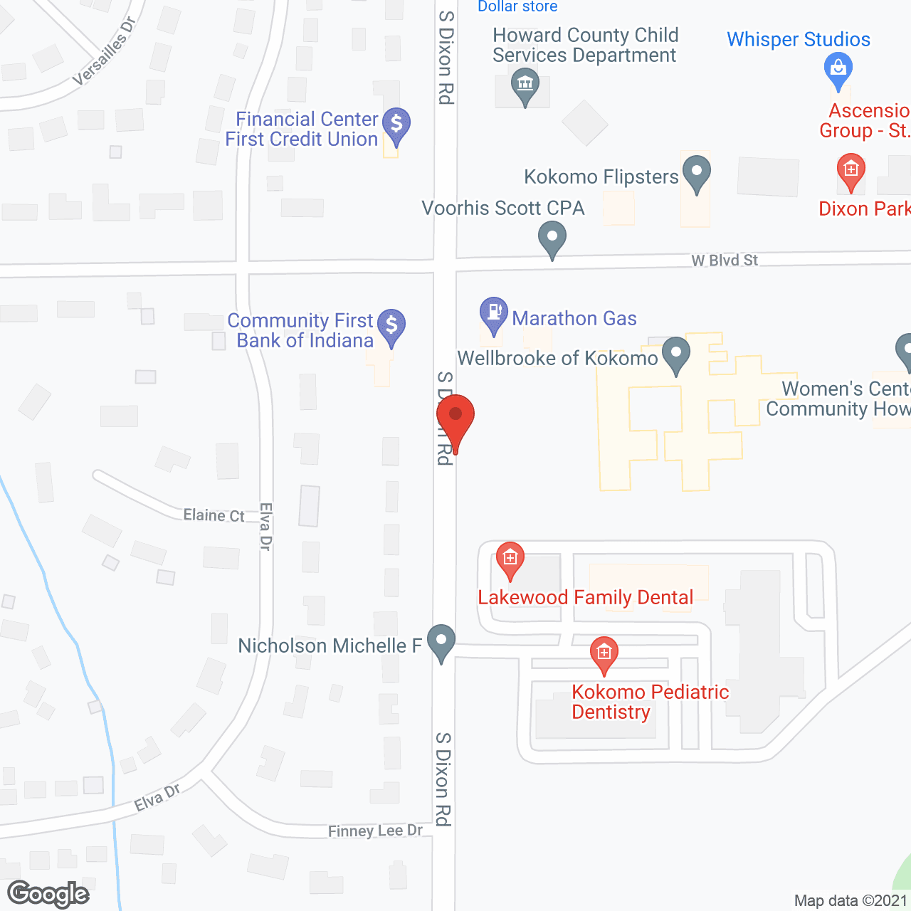 Map of the neighborhood around Wellbrooke of Kokomo