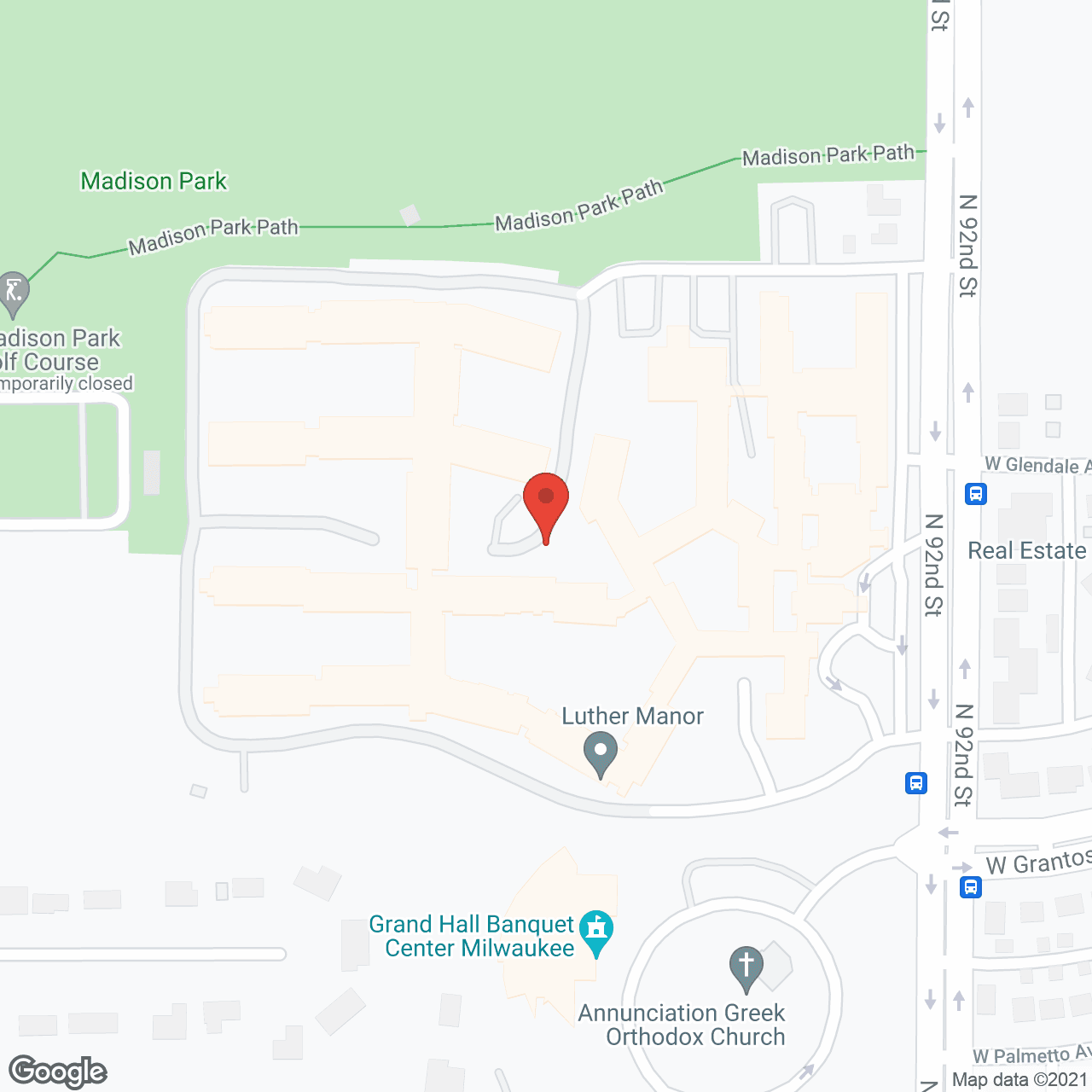 Map of the neighborhood around Luther Manor: A Life Plan Community