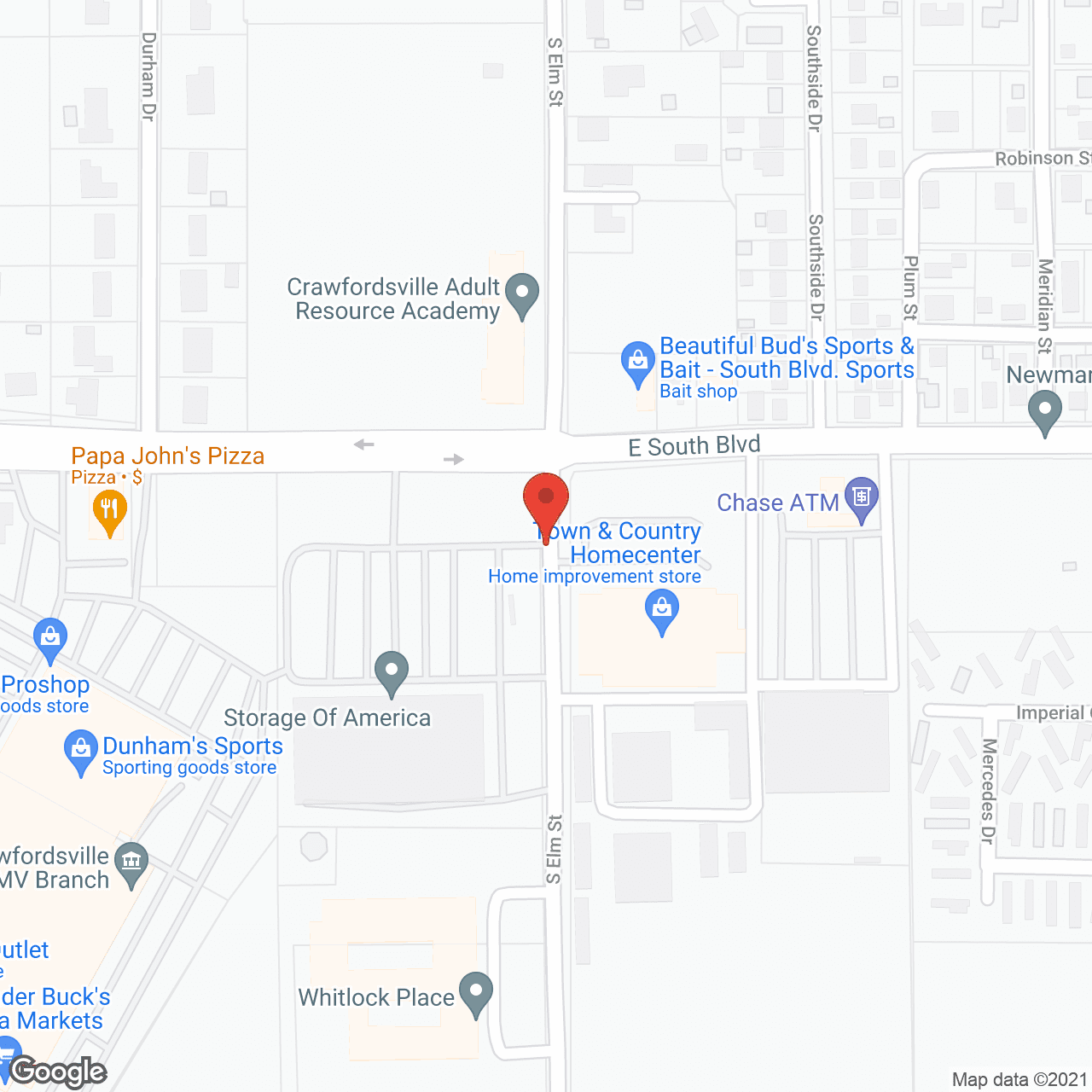 Map of the neighborhood around Whitlock Place