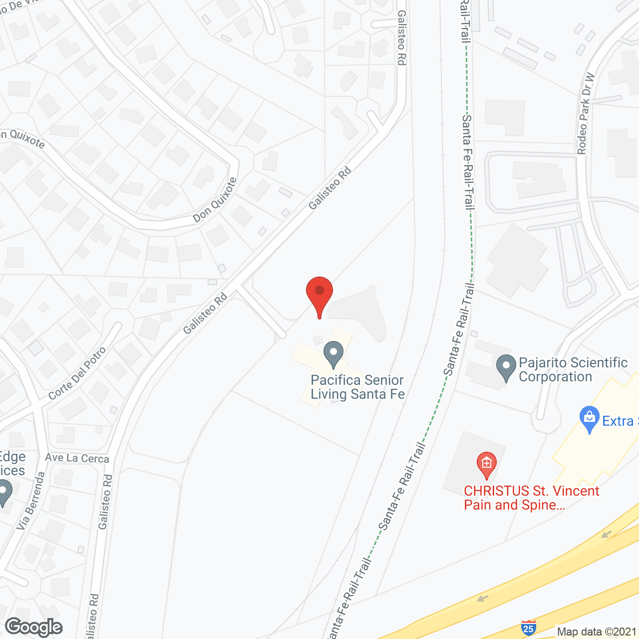 Map of the neighborhood around Pacifica Senior Living Santa Fe