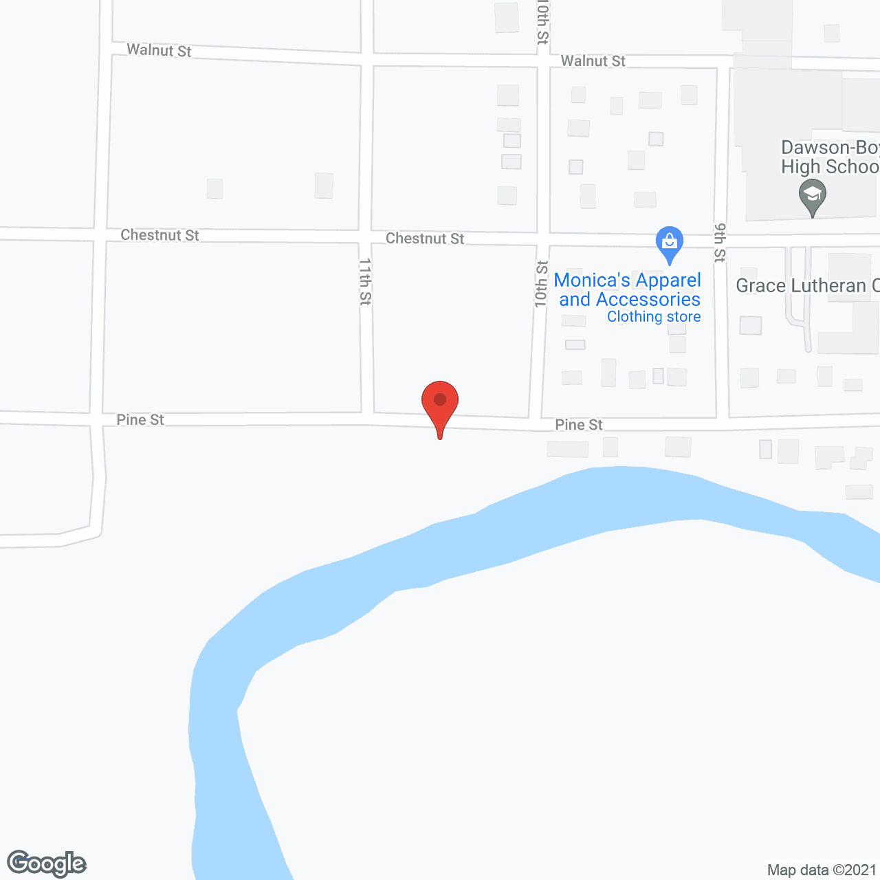Map of the neighborhood around Riverside Manor