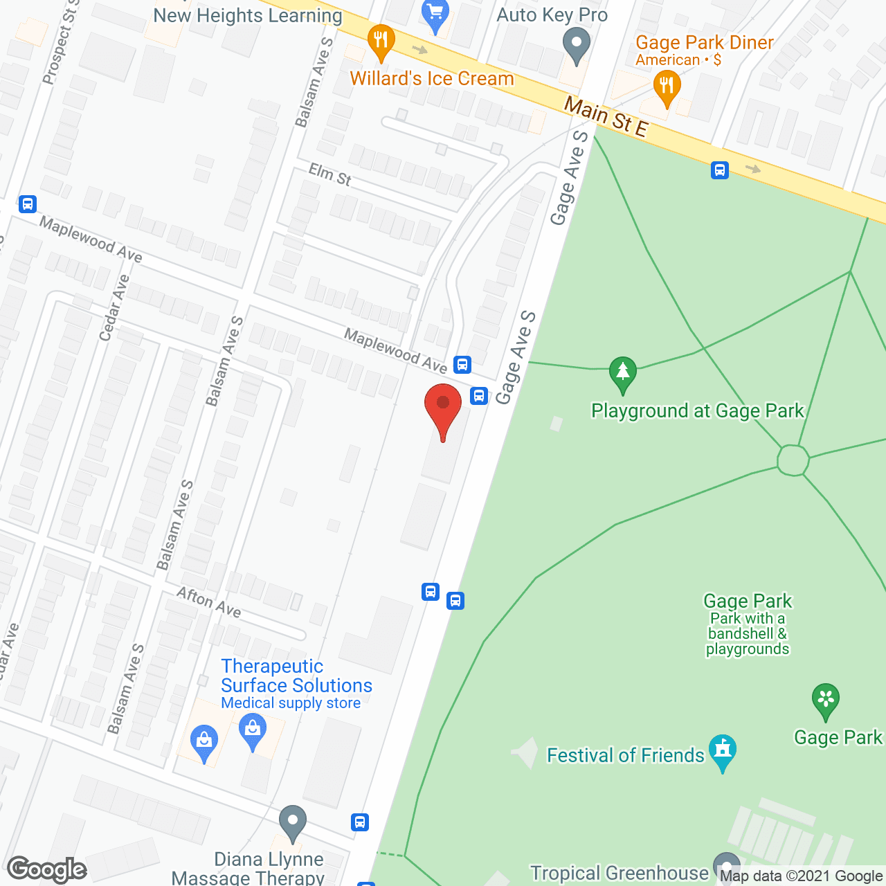Map of the neighborhood around Taras Shevchenko Home The Aged