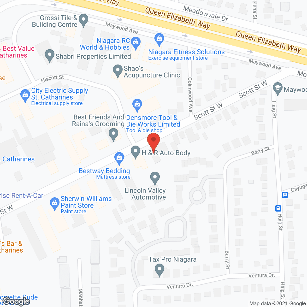 Map of the neighborhood around Scott Manor