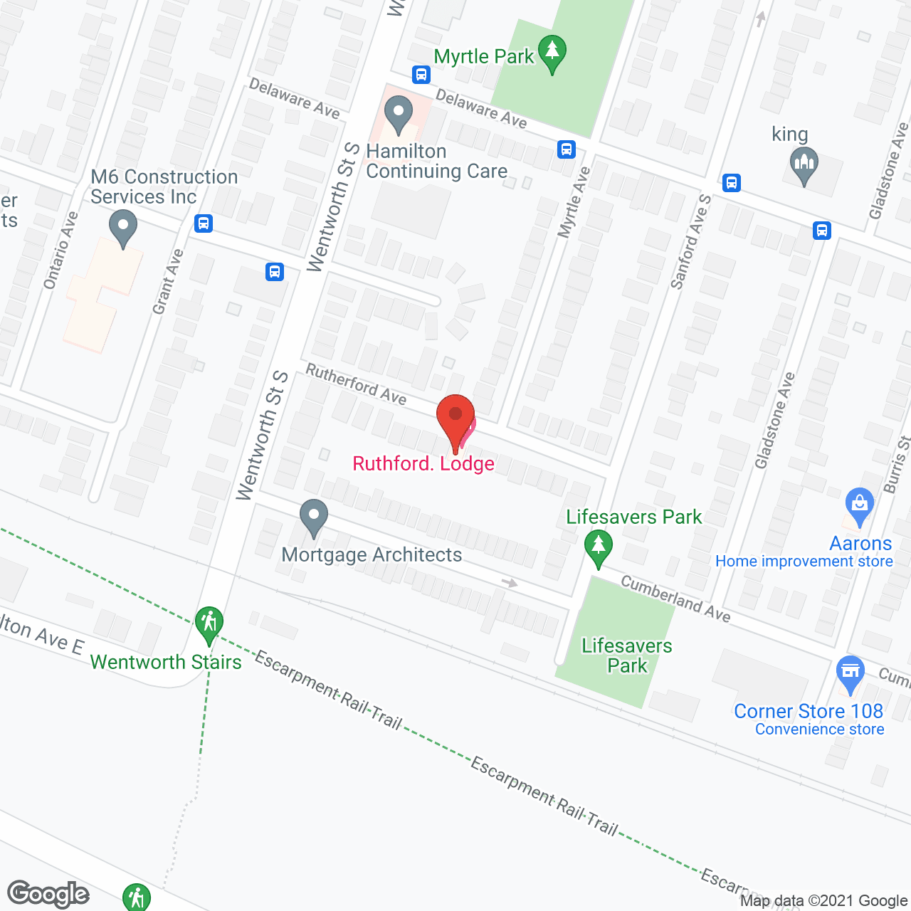 Map of the neighborhood around Rutherford Lodge Inc