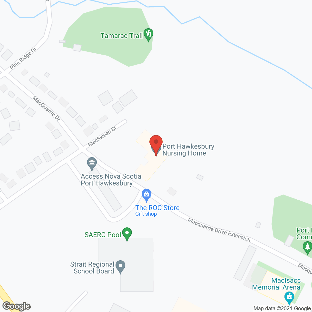 Map of the neighborhood around Port Hawkesbury Nursing Home