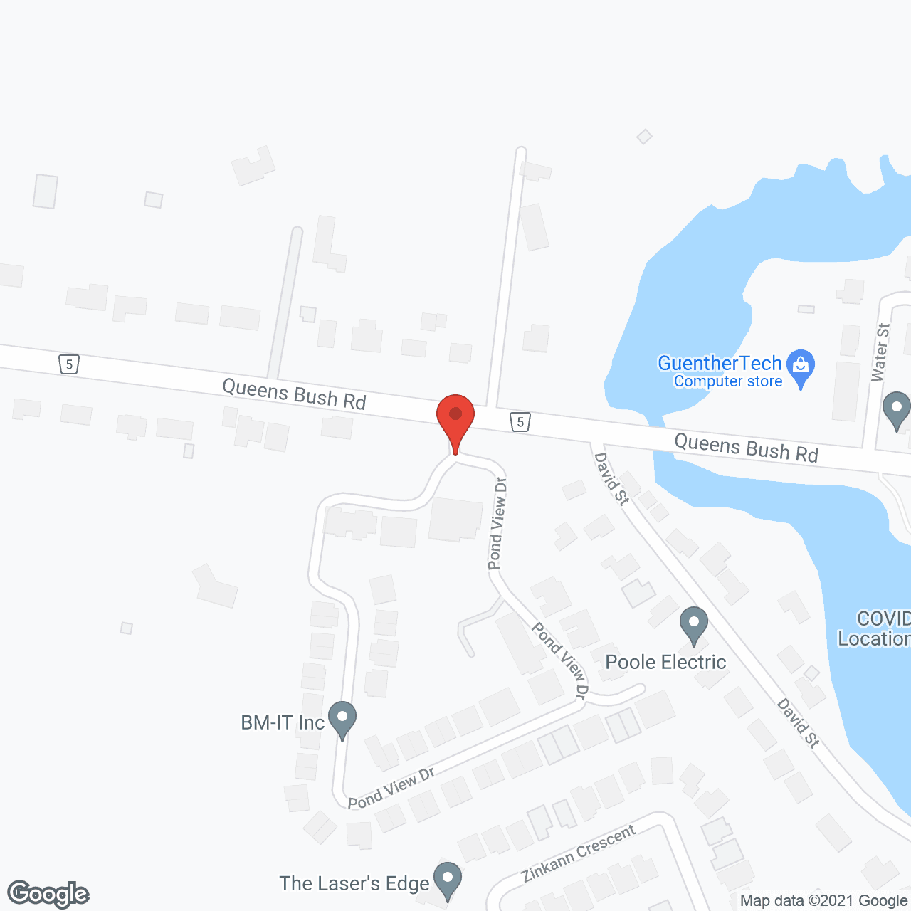 Map of the neighborhood around Pond View Retirement Village