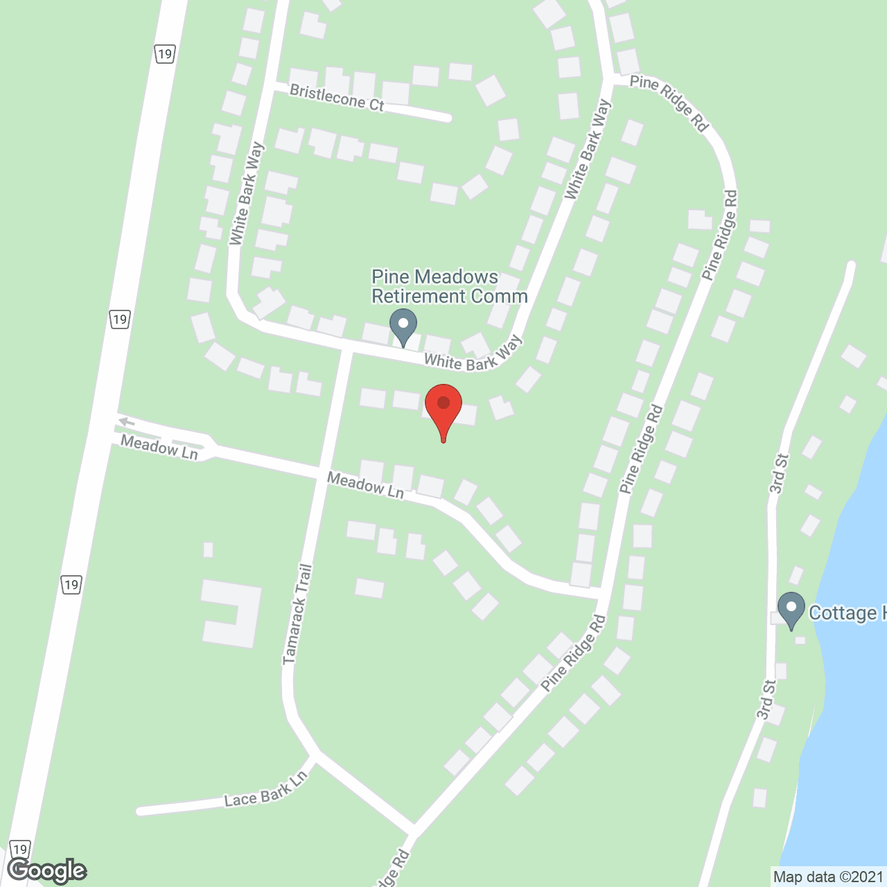 Map of the neighborhood around Pine Meadows Retirement Comm