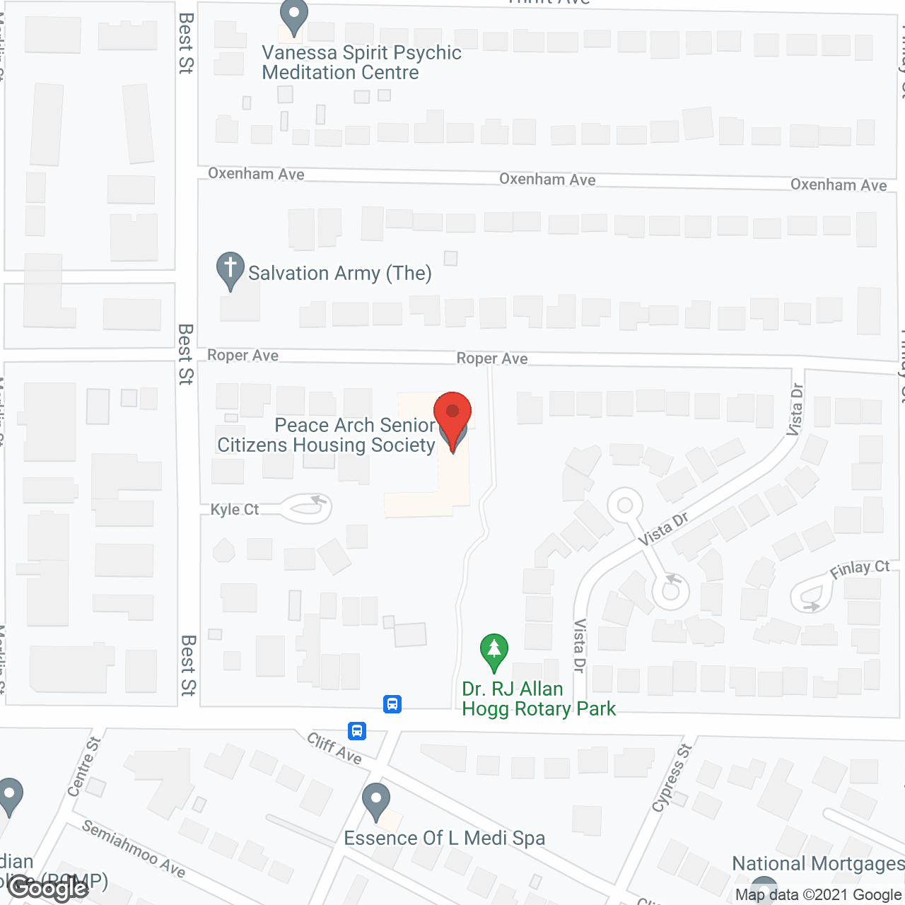 Map of the neighborhood around Peace Arch Senior Citizens