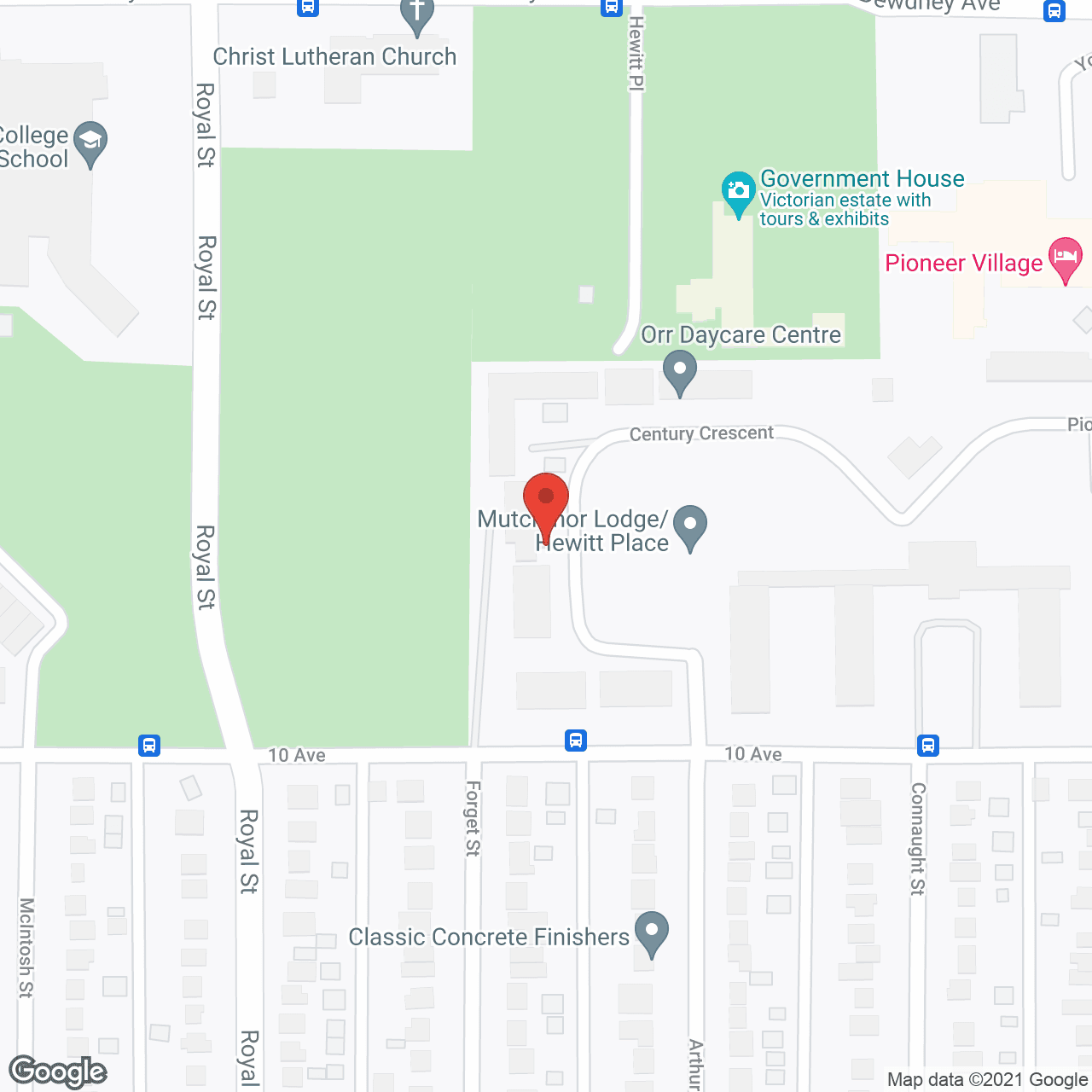 Map of the neighborhood around Mutchmor Lodge/Hewitt Place