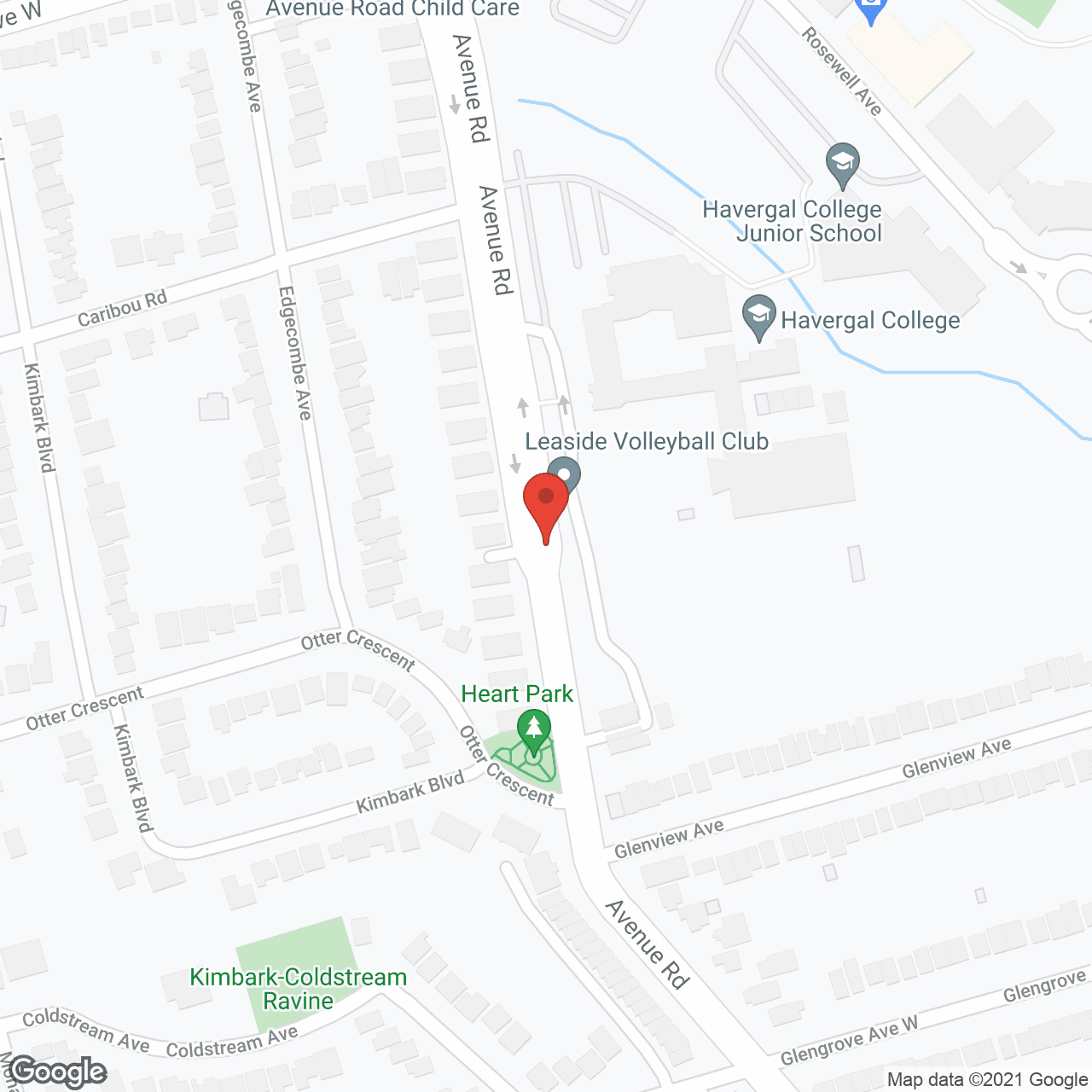 Map of the neighborhood around Hazelton Place