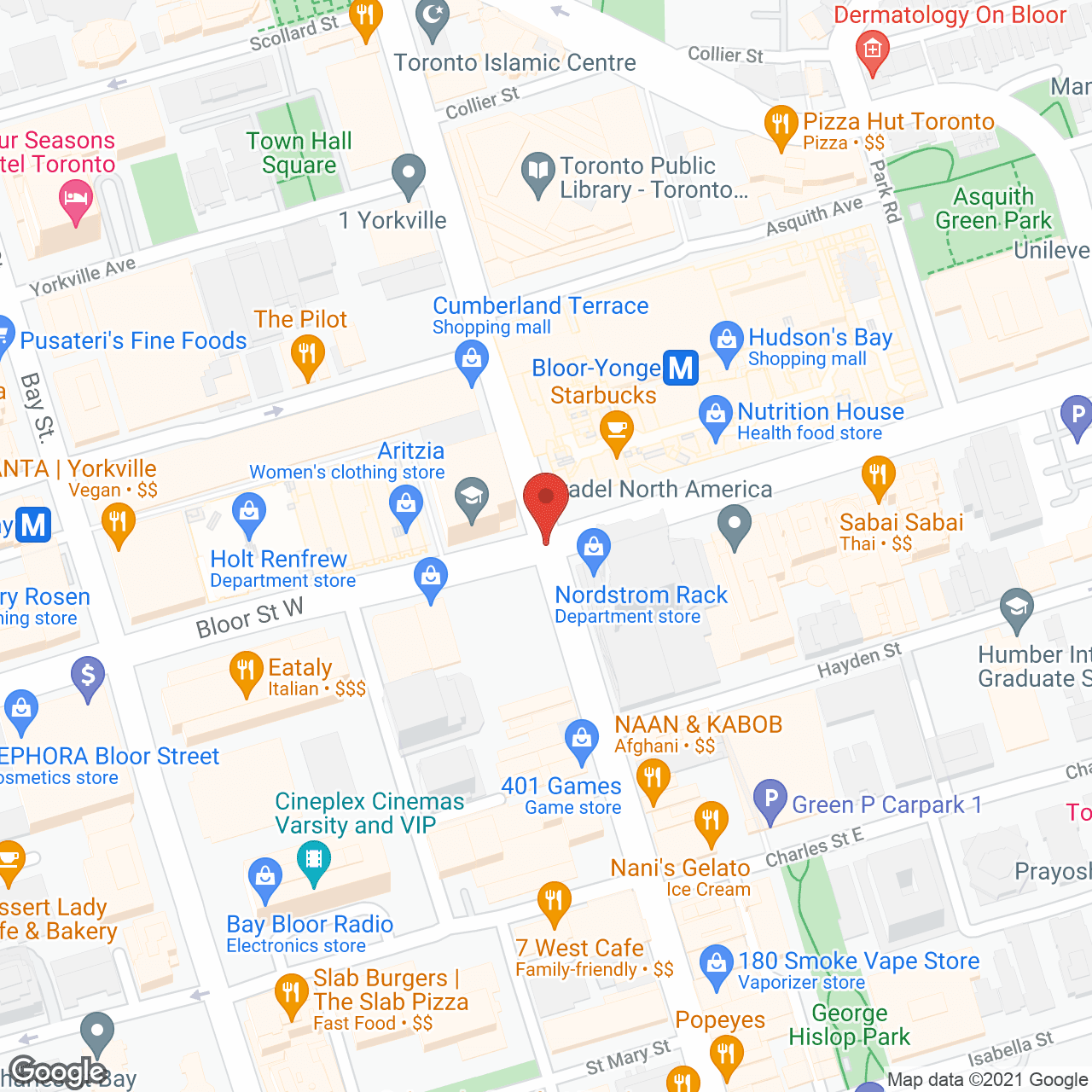 Map of the neighborhood around Grenadier