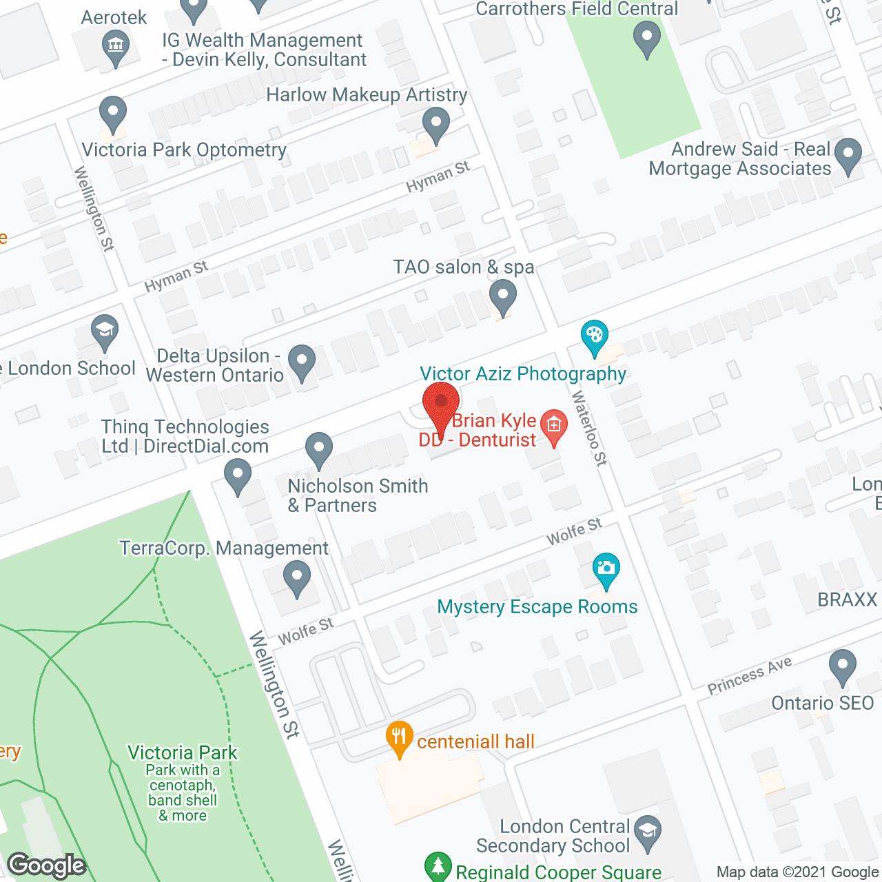 Map of the neighborhood around Granite House