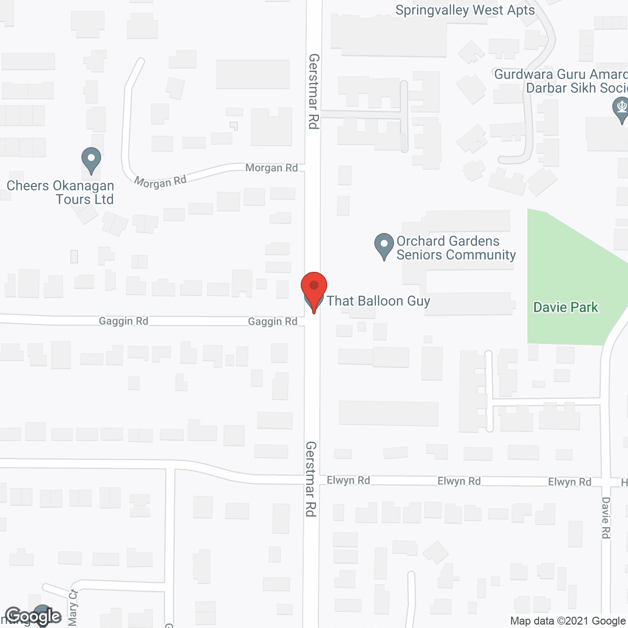 Map of the neighborhood around Fernbrae Manor