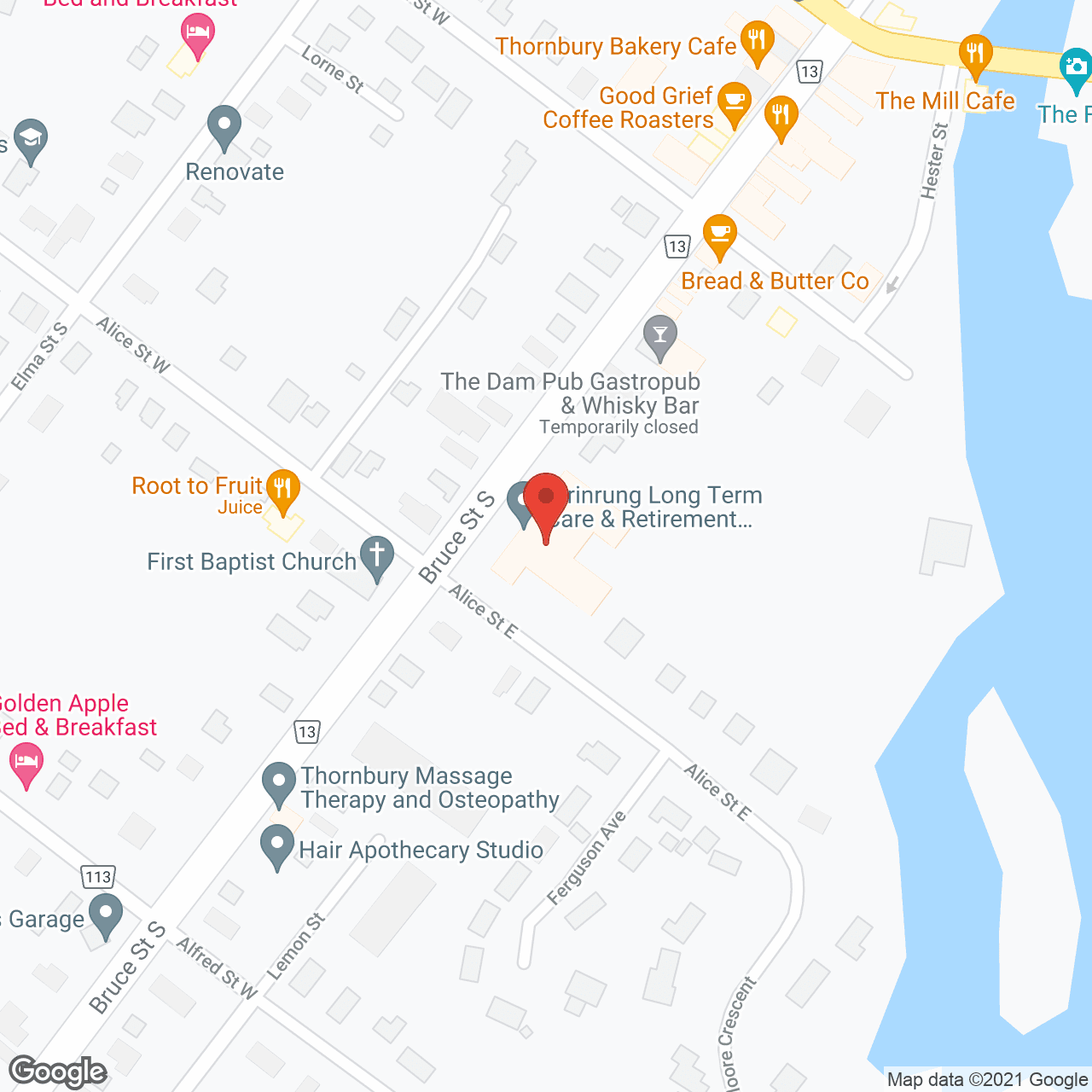 Map of the neighborhood around Errinrung Retirement Home