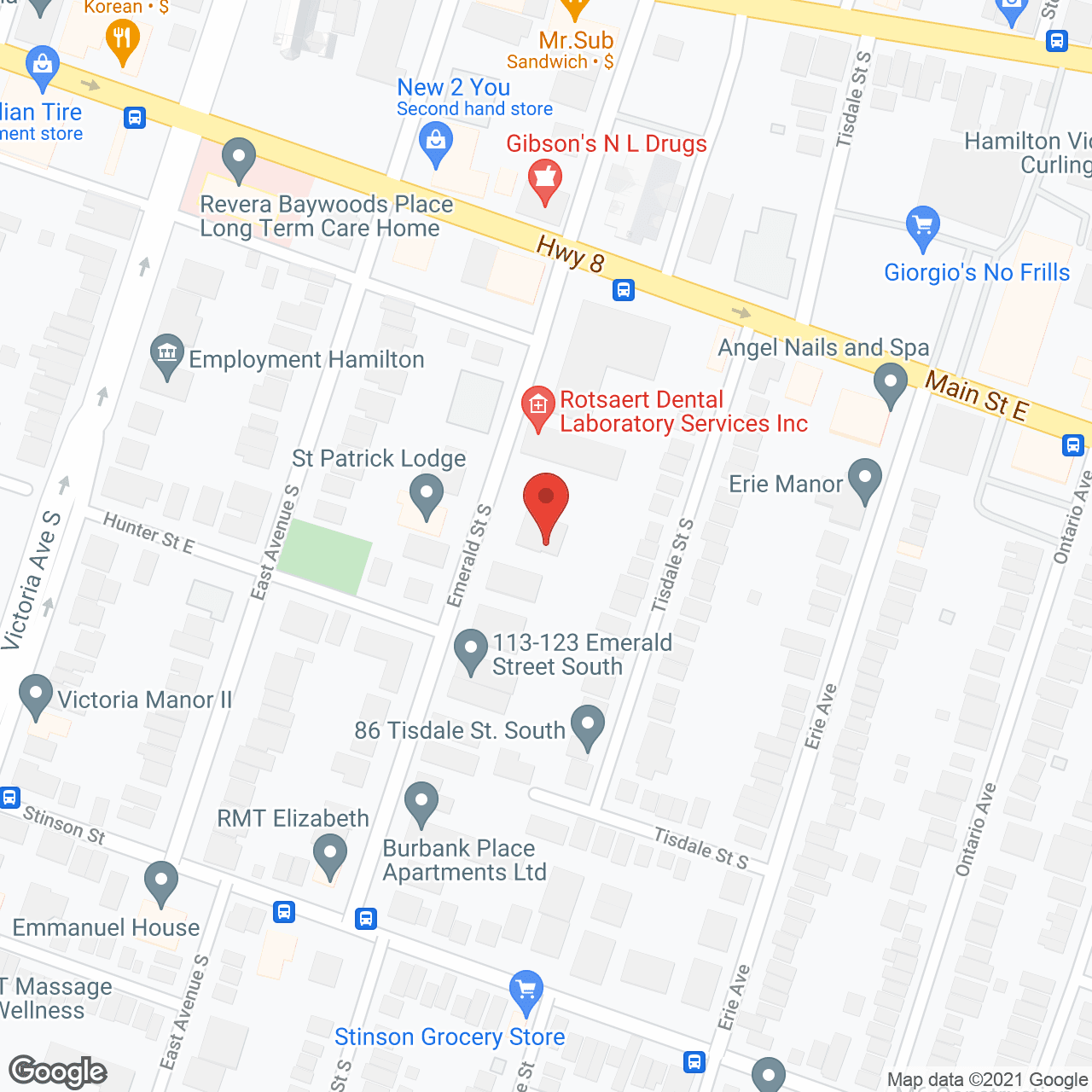 Map of the neighborhood around Emerald Lodge